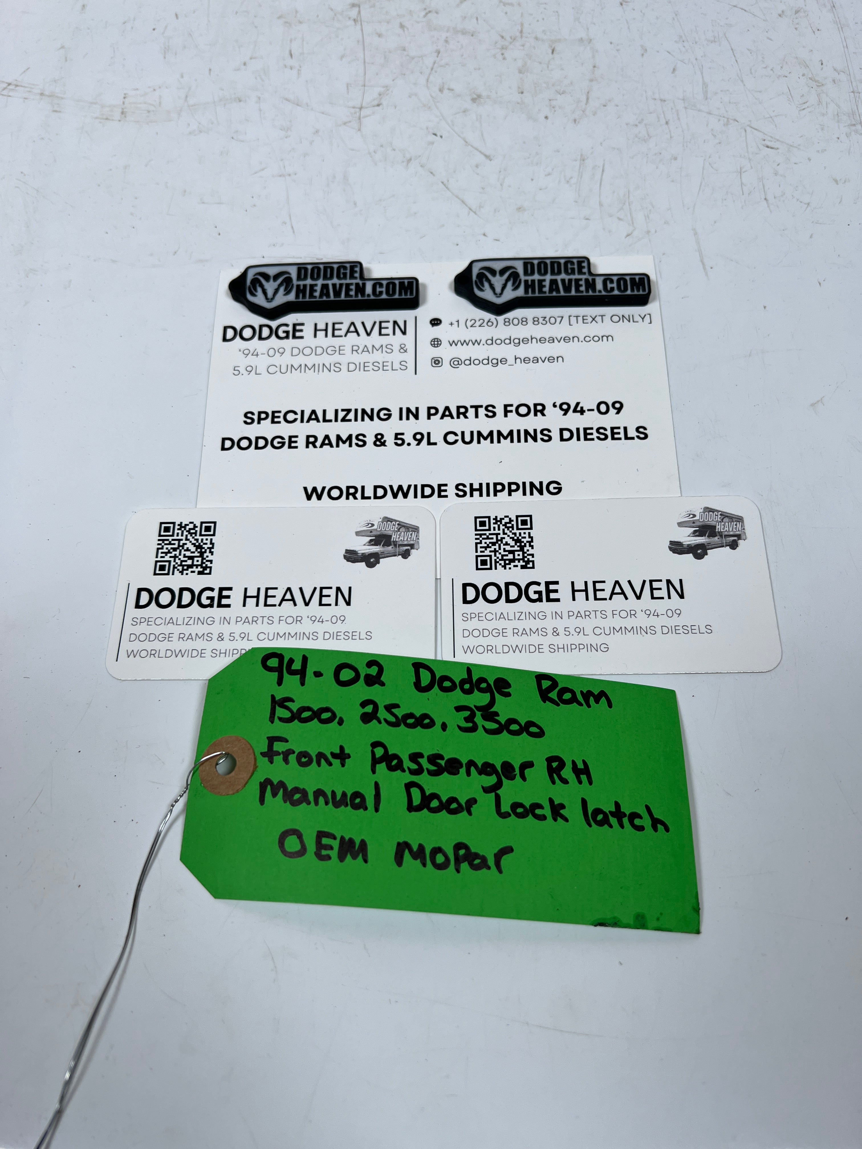 1994-2002 Dodge Ram Front Passenger RH Manual Door Lock Latch