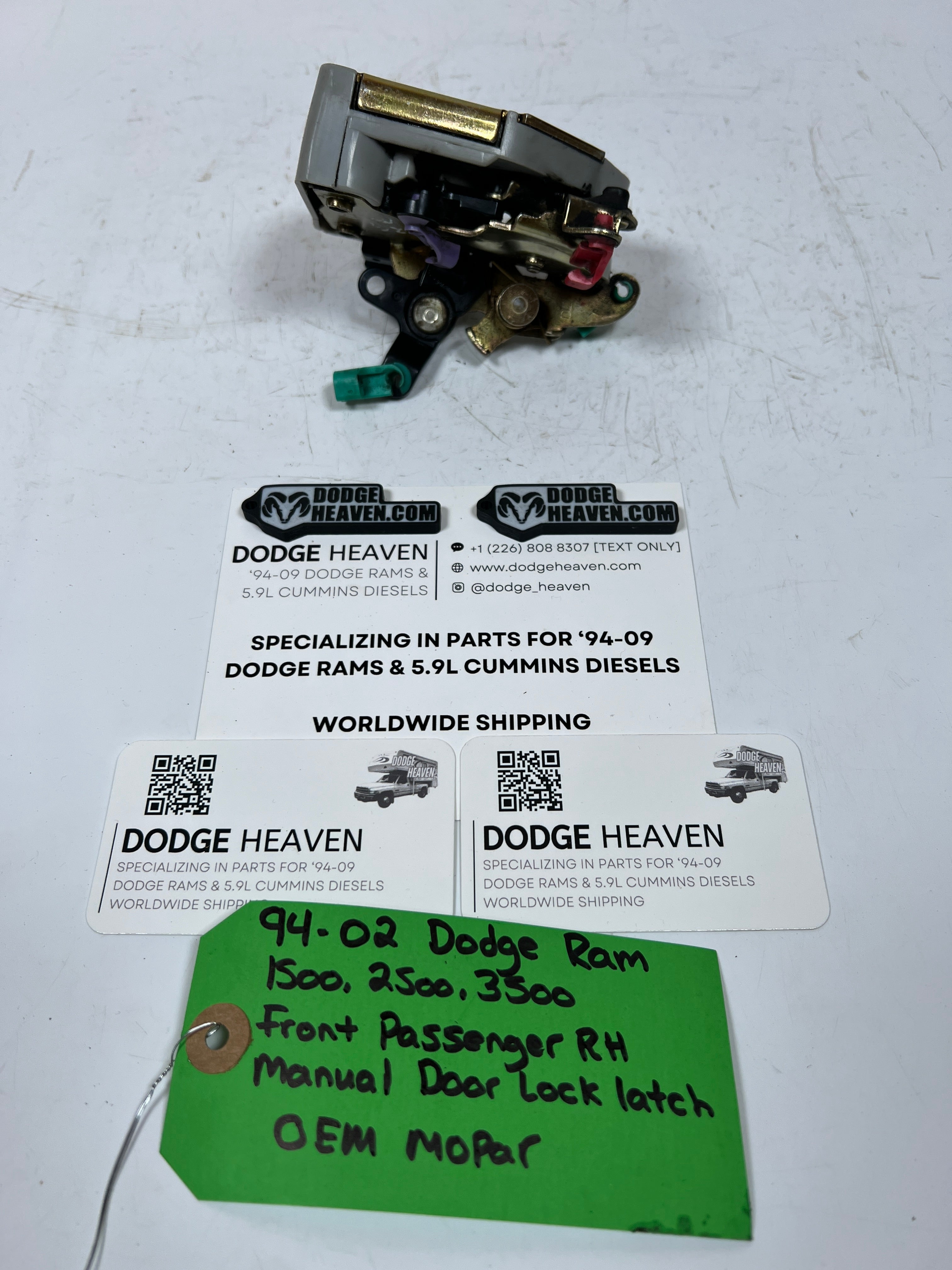 1994-2002 Dodge Ram Front Passenger RH Manual Door Lock Latch