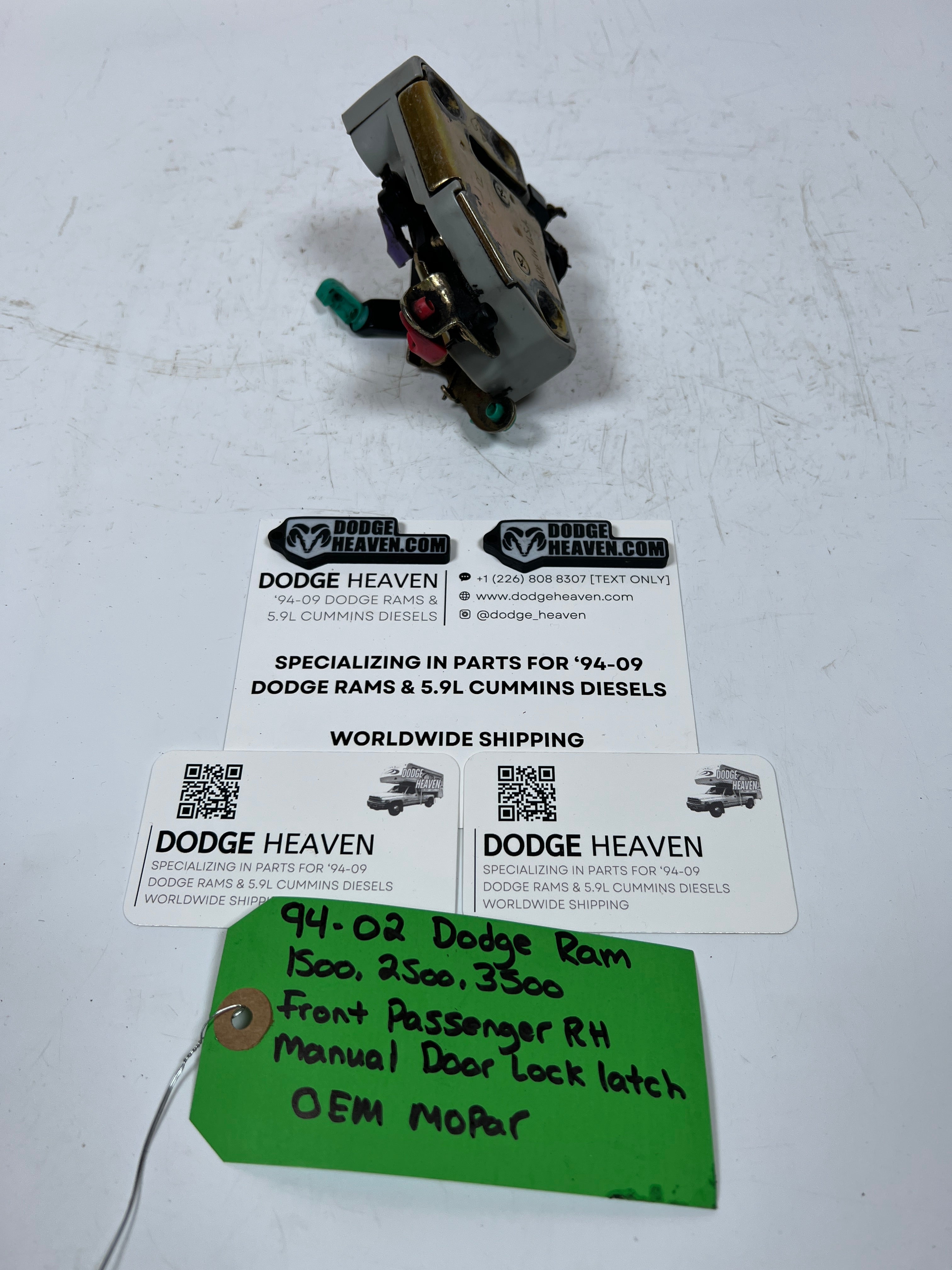 1994-2002 Dodge Ram Front Passenger RH Manual Door Lock Latch
