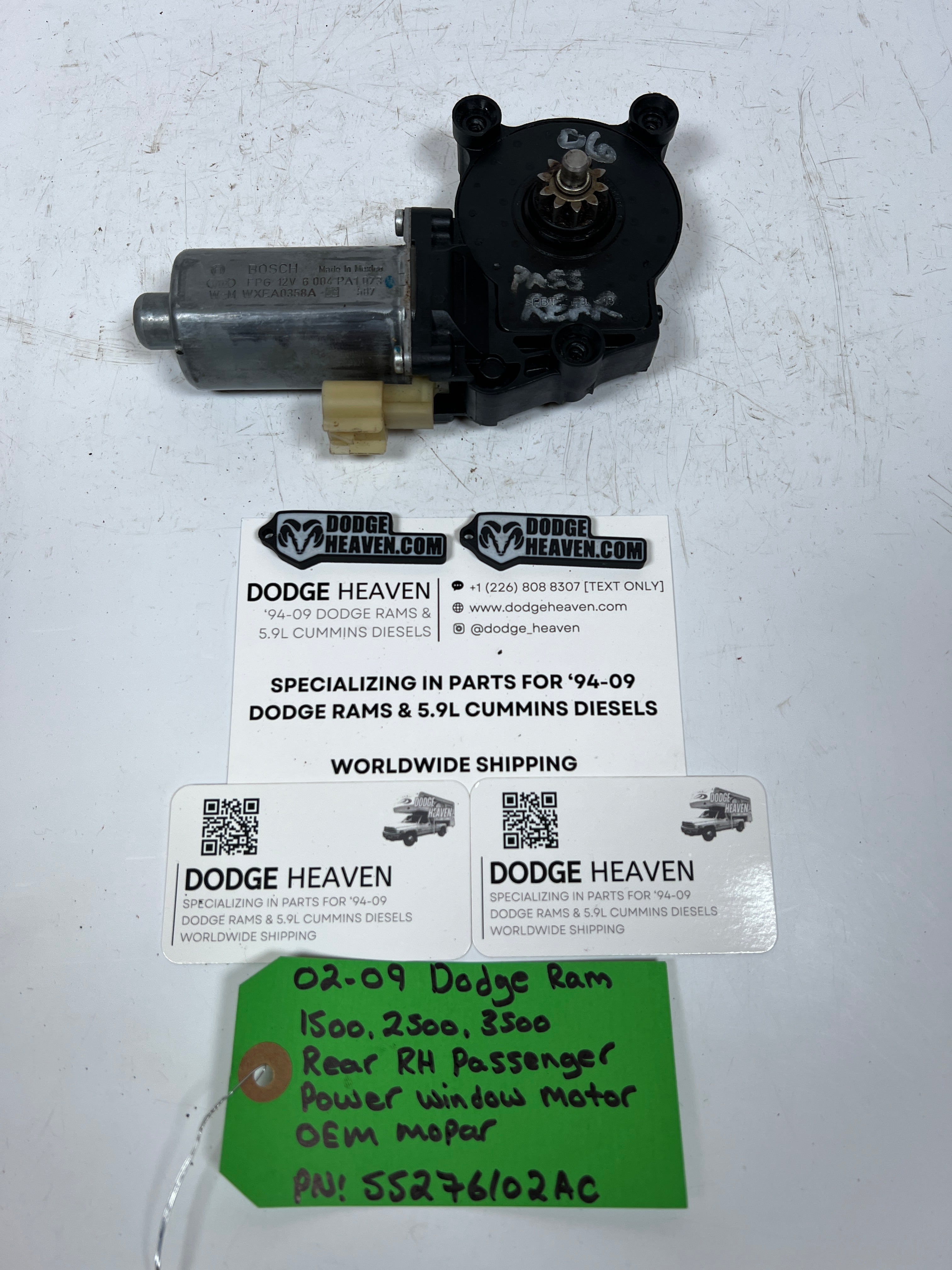 2002-2009 Dodge Ram Rear RH Passenger Power Window Motor