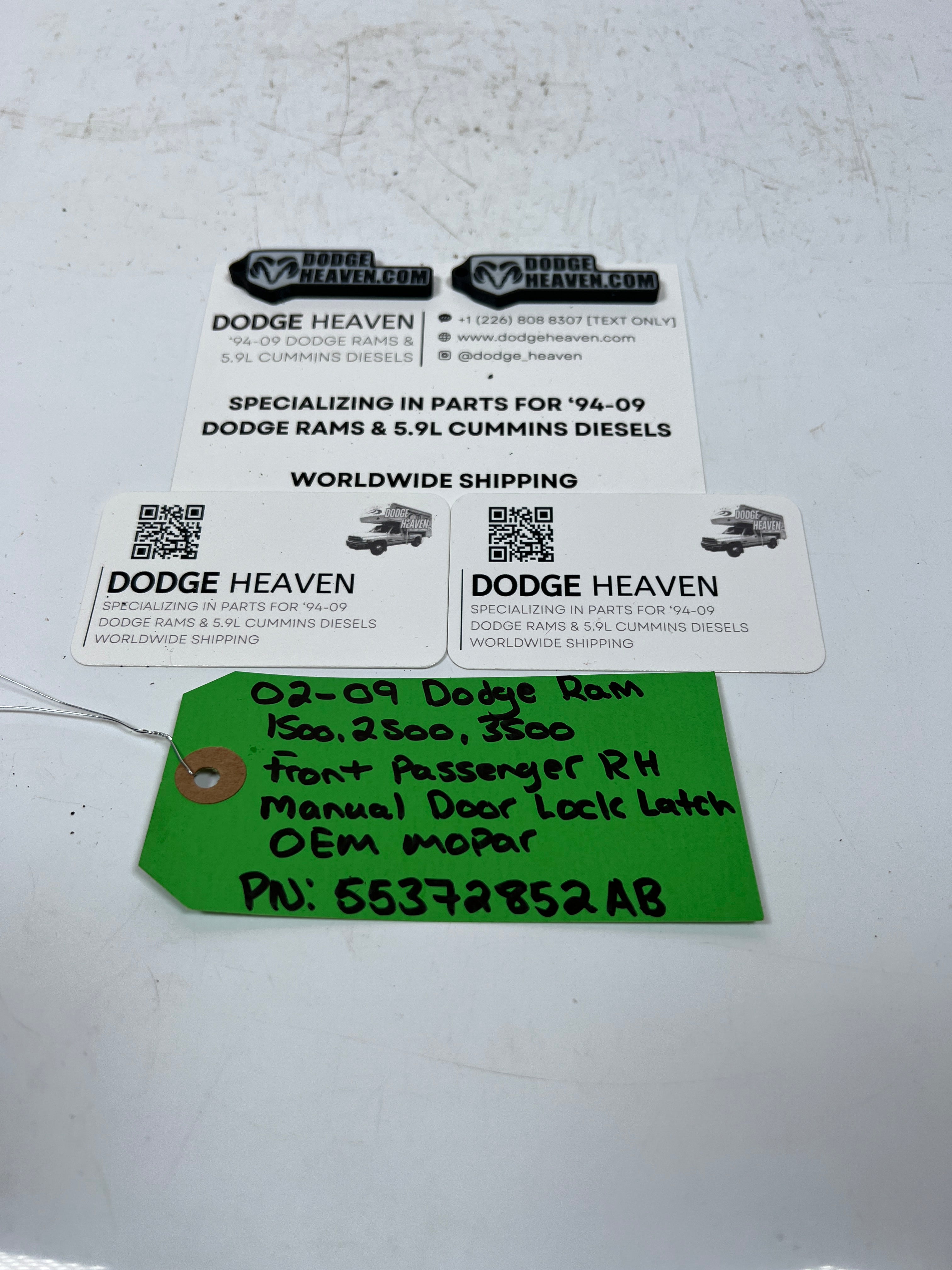 2002-2009 Dodge Ram Front Passenger RH Manual Door Lock Latch