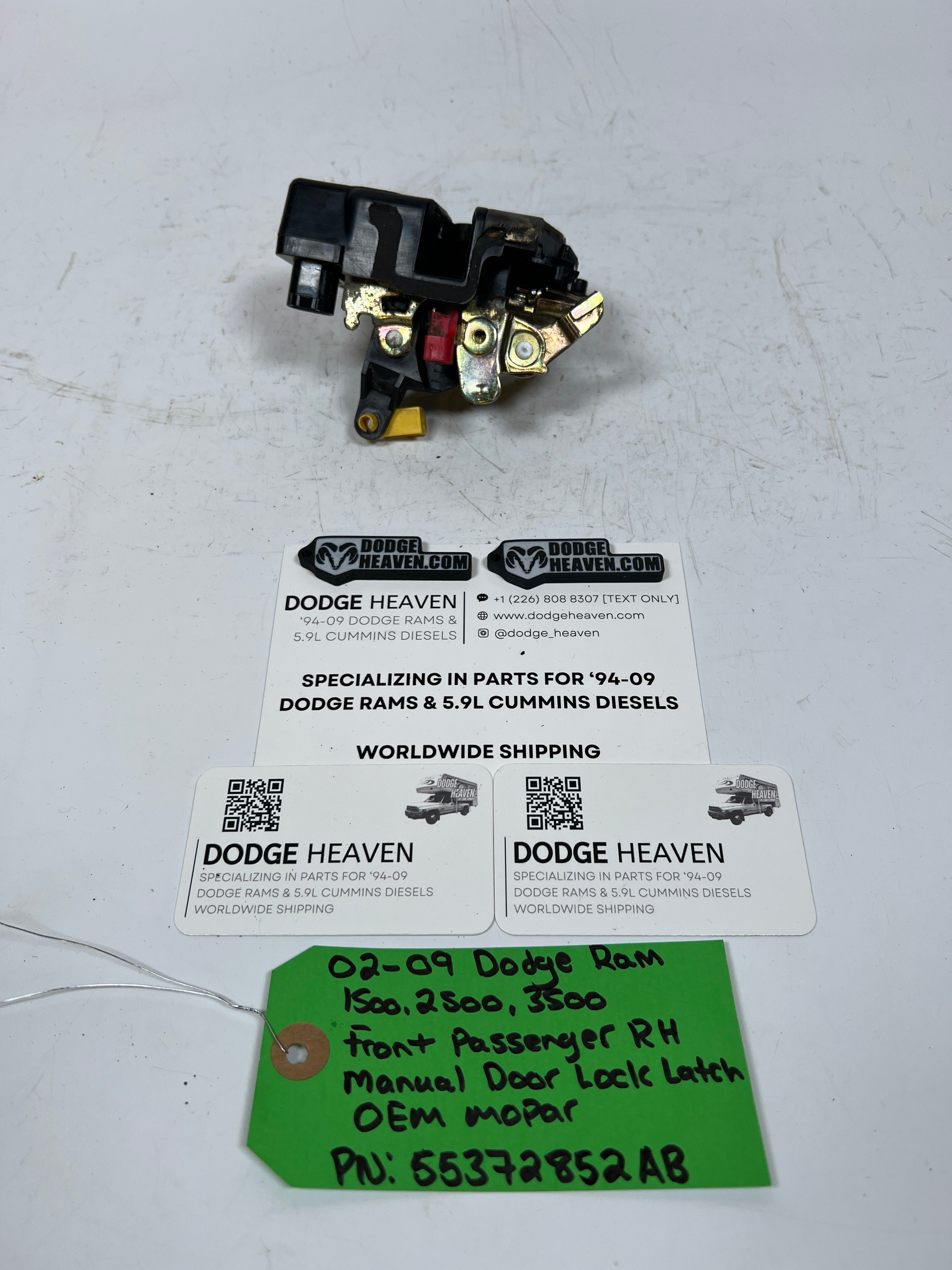 2002-2009 Dodge Ram Front Passenger RH Manual Door Lock Latch
