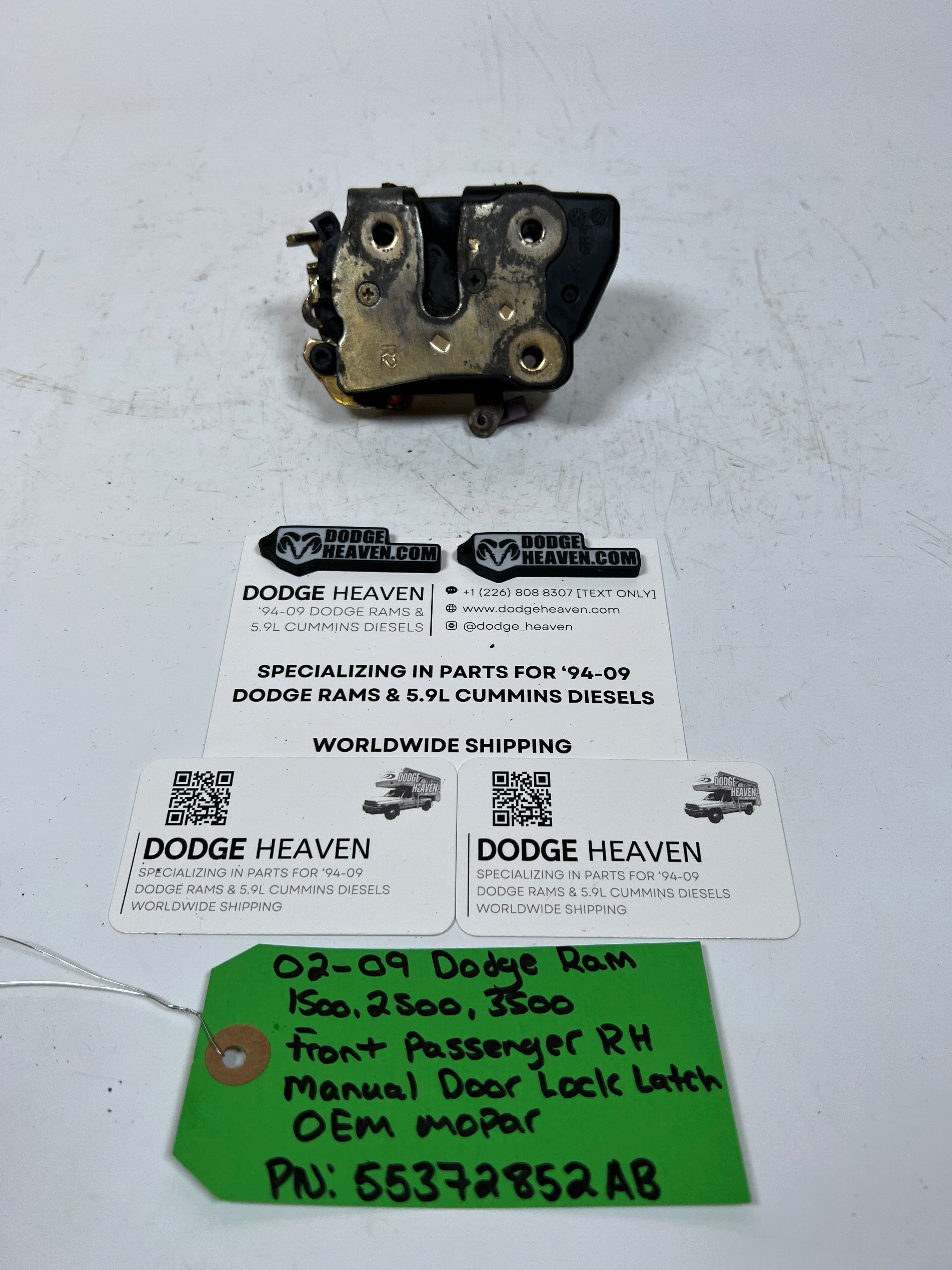2002-2009 Dodge Ram Front Passenger RH Manual Door Lock Latch