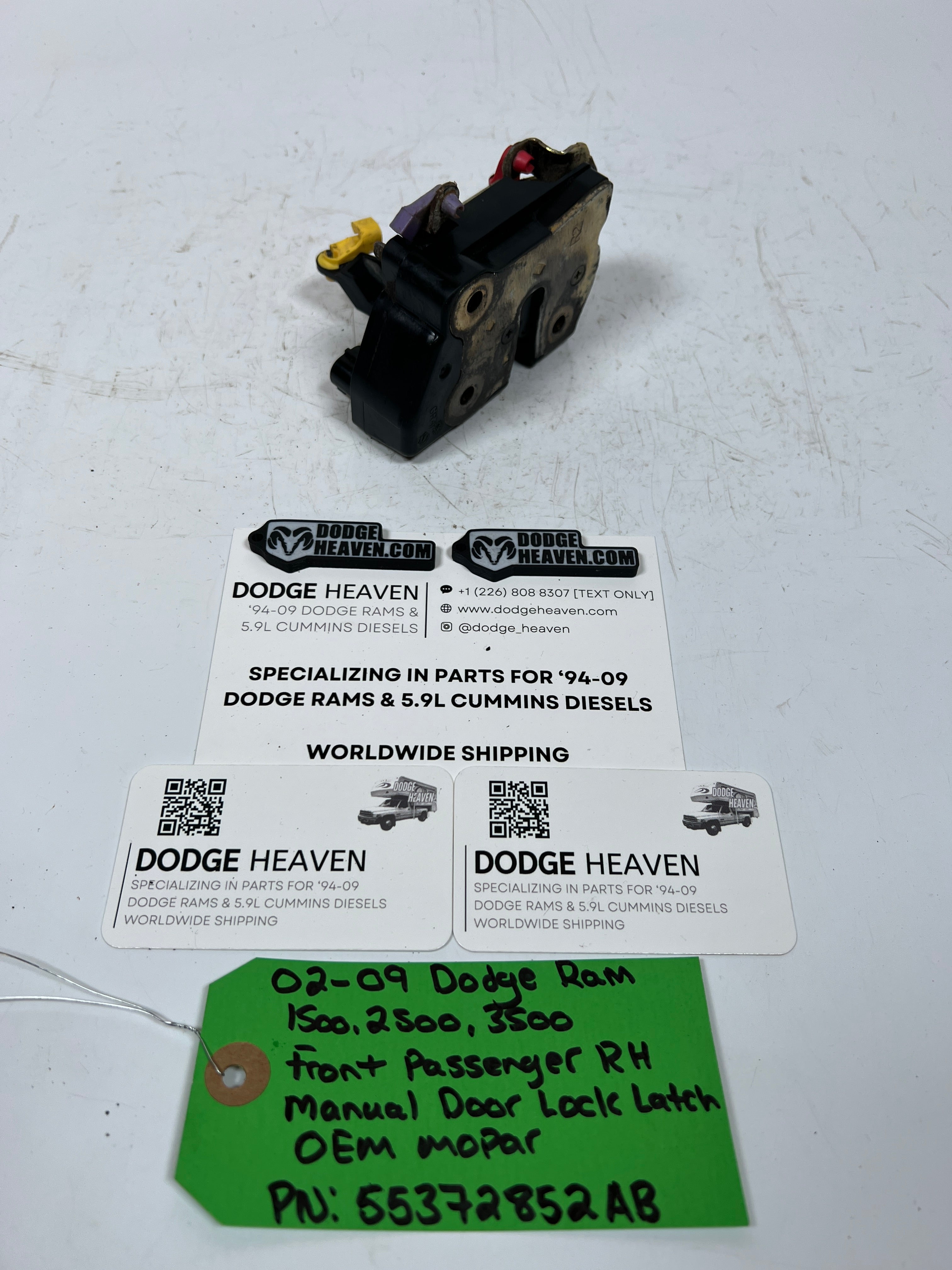2002-2009 Dodge Ram Front Passenger RH Manual Door Lock Latch
