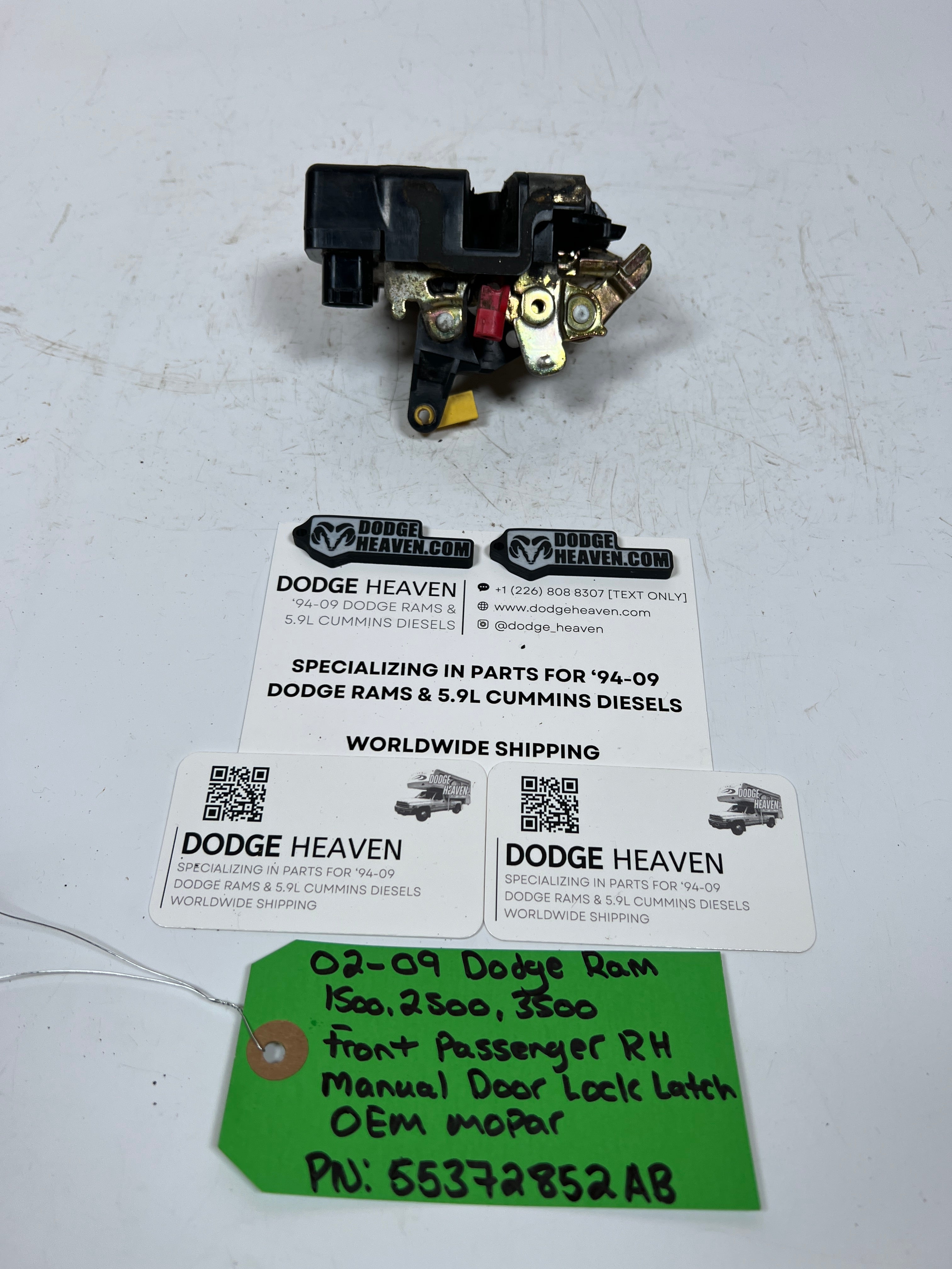 2002-2009 Dodge Ram Front Passenger RH Manual Door Lock Latch