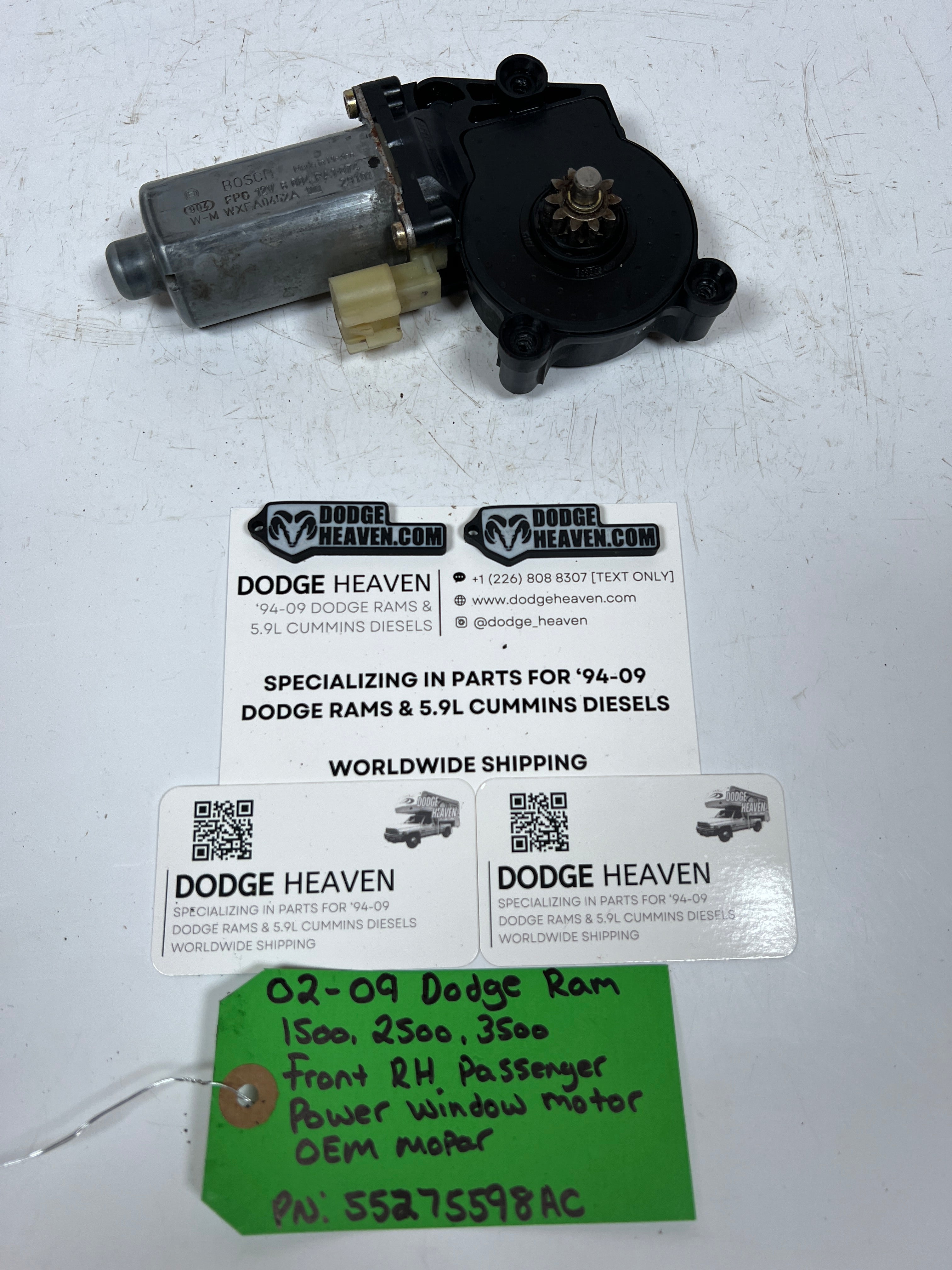 2002-2009 Dodge Ram Front RH Passenger Power Window Motor