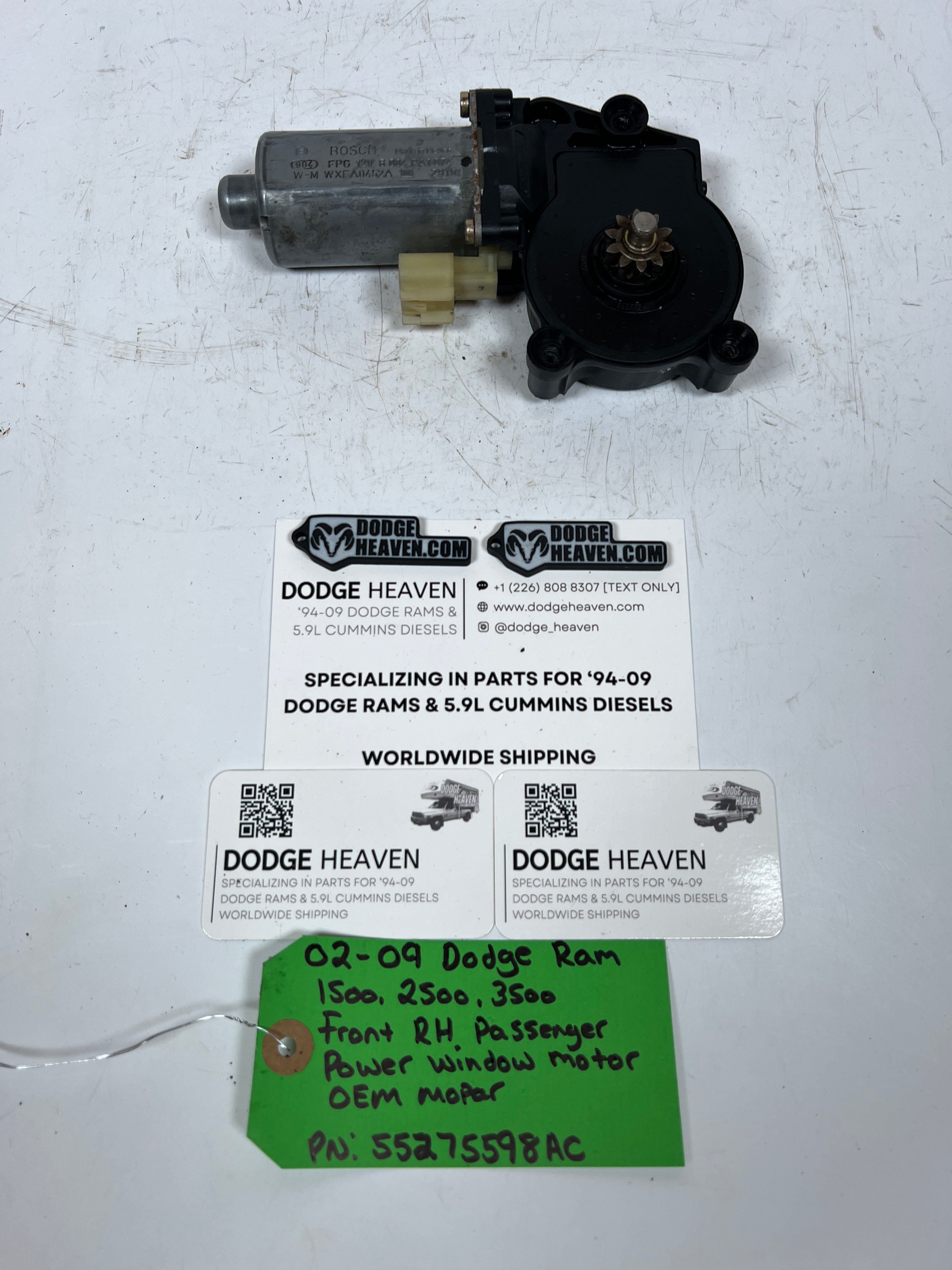 2002-2009 Dodge Ram Front RH Passenger Power Window Motor