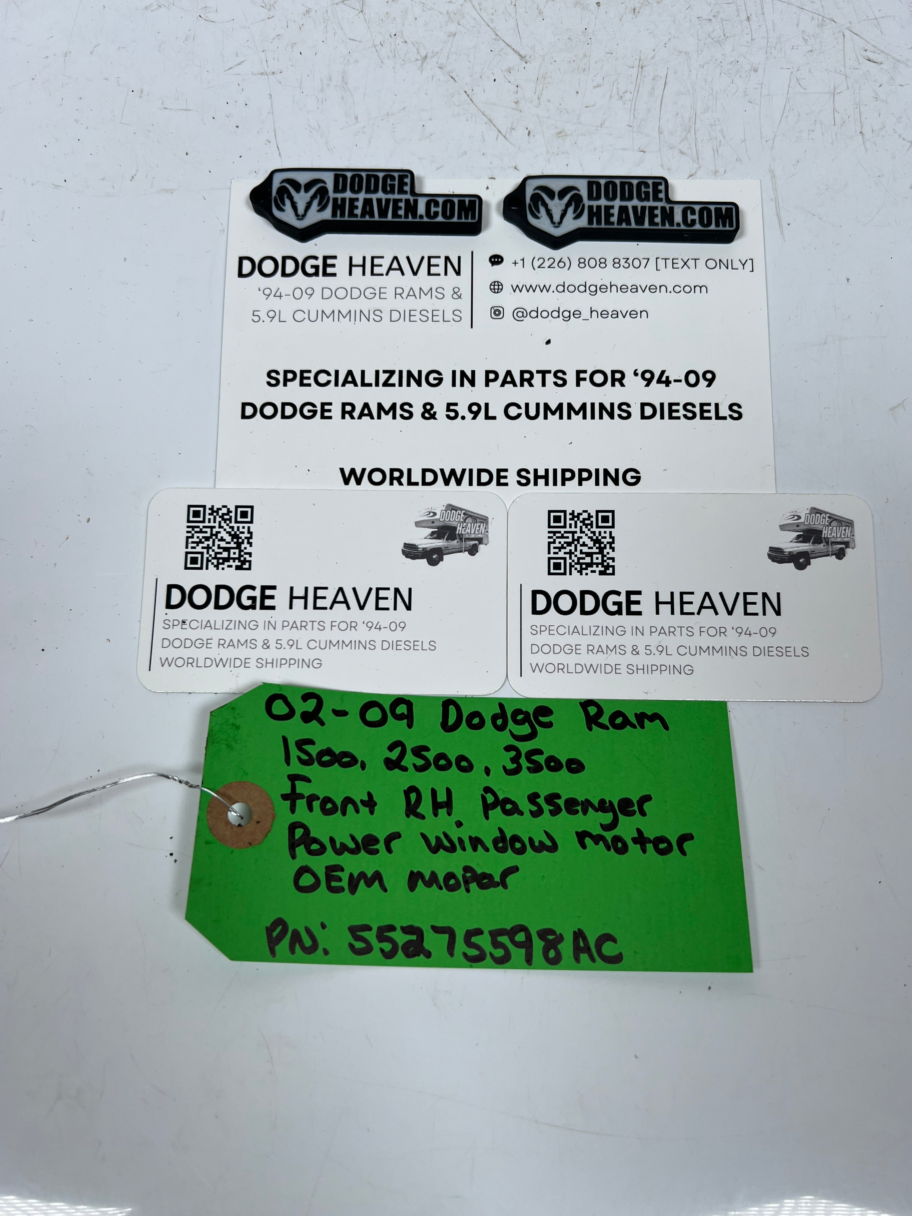 2002-2009 Dodge Ram Front RH Passenger Power Window Motor