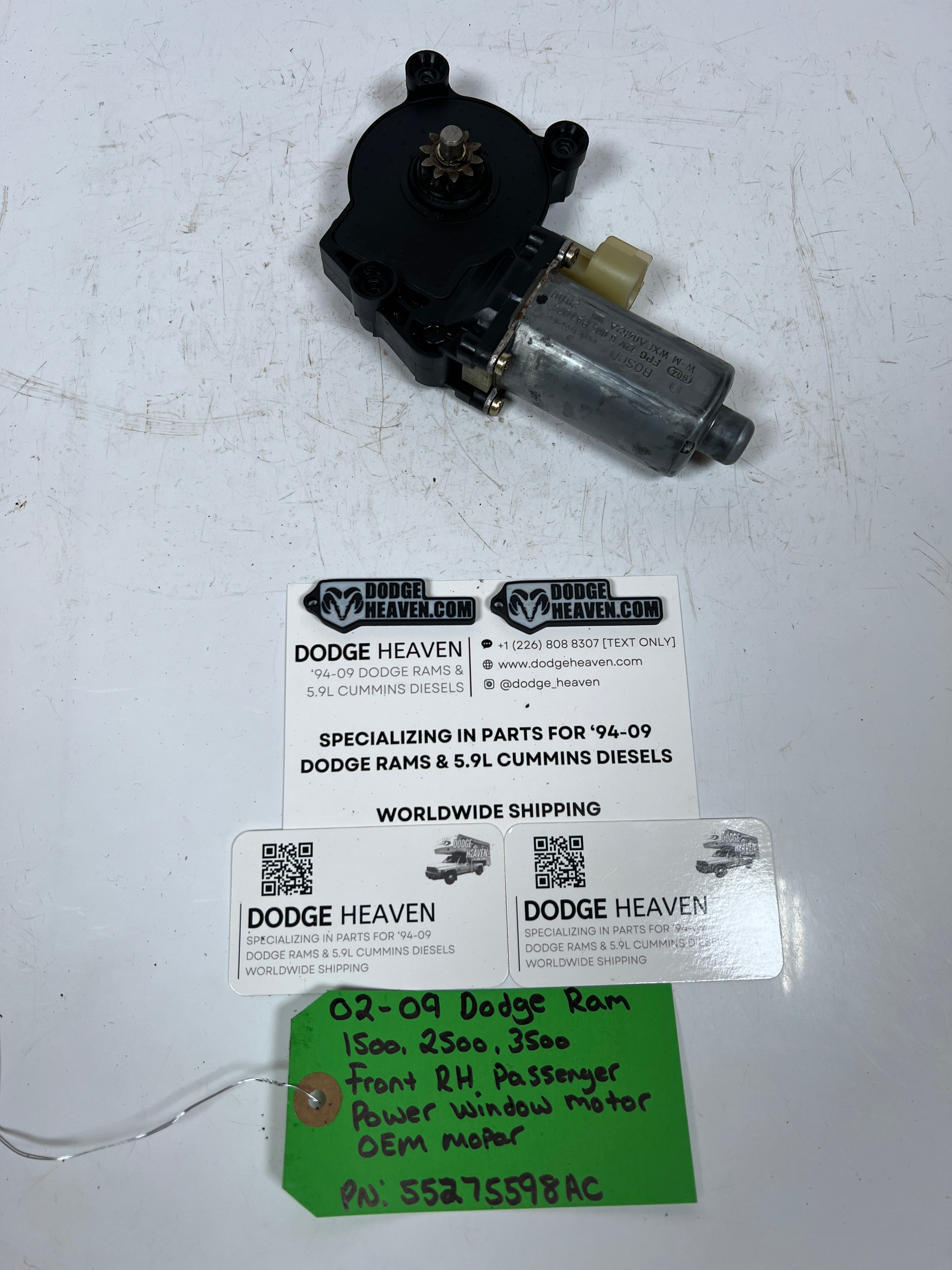 2002-2009 Dodge Ram Front RH Passenger Power Window Motor