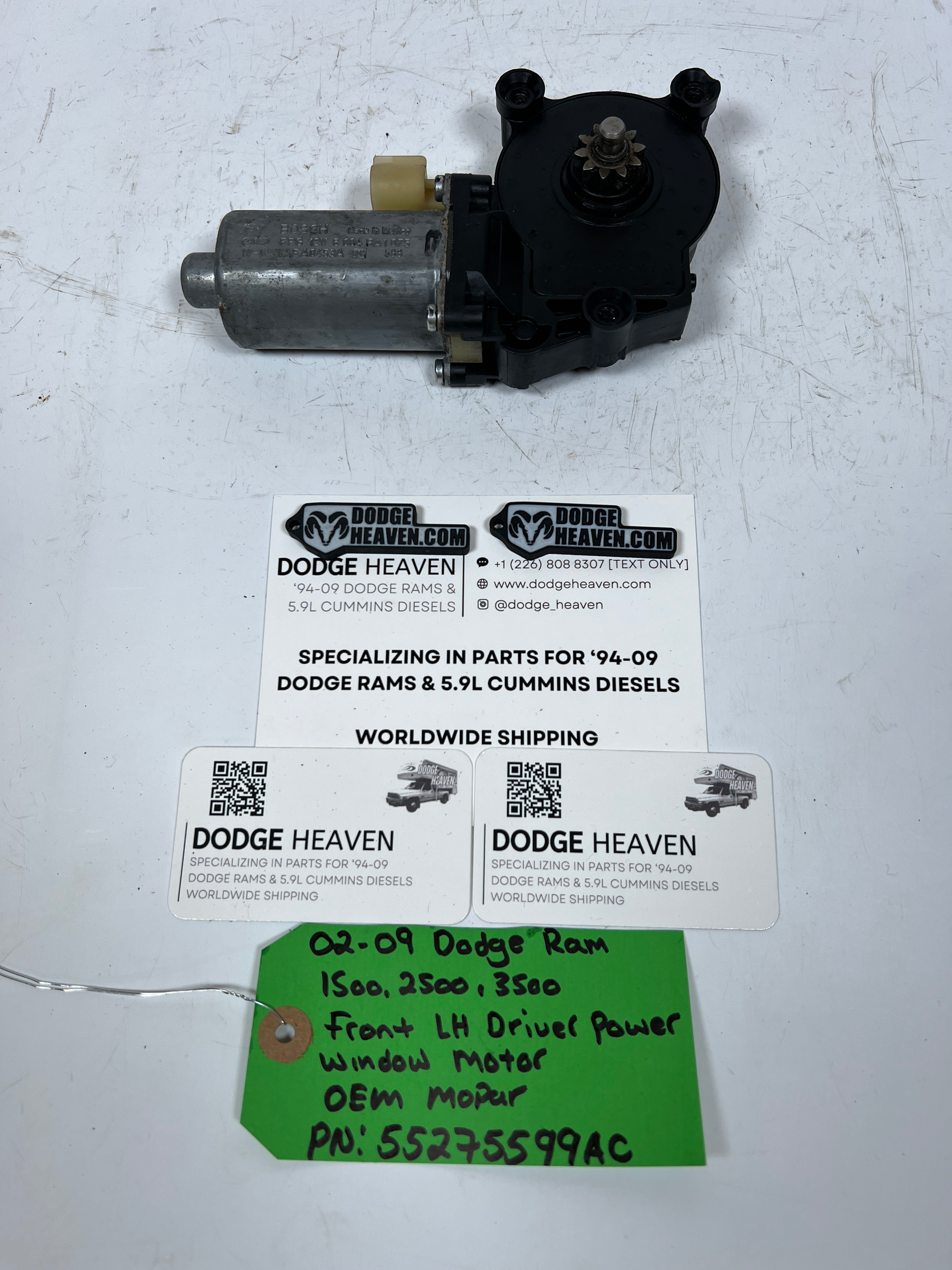 2002-2009 Dodge Ram Front LH Driver Power Window Motor