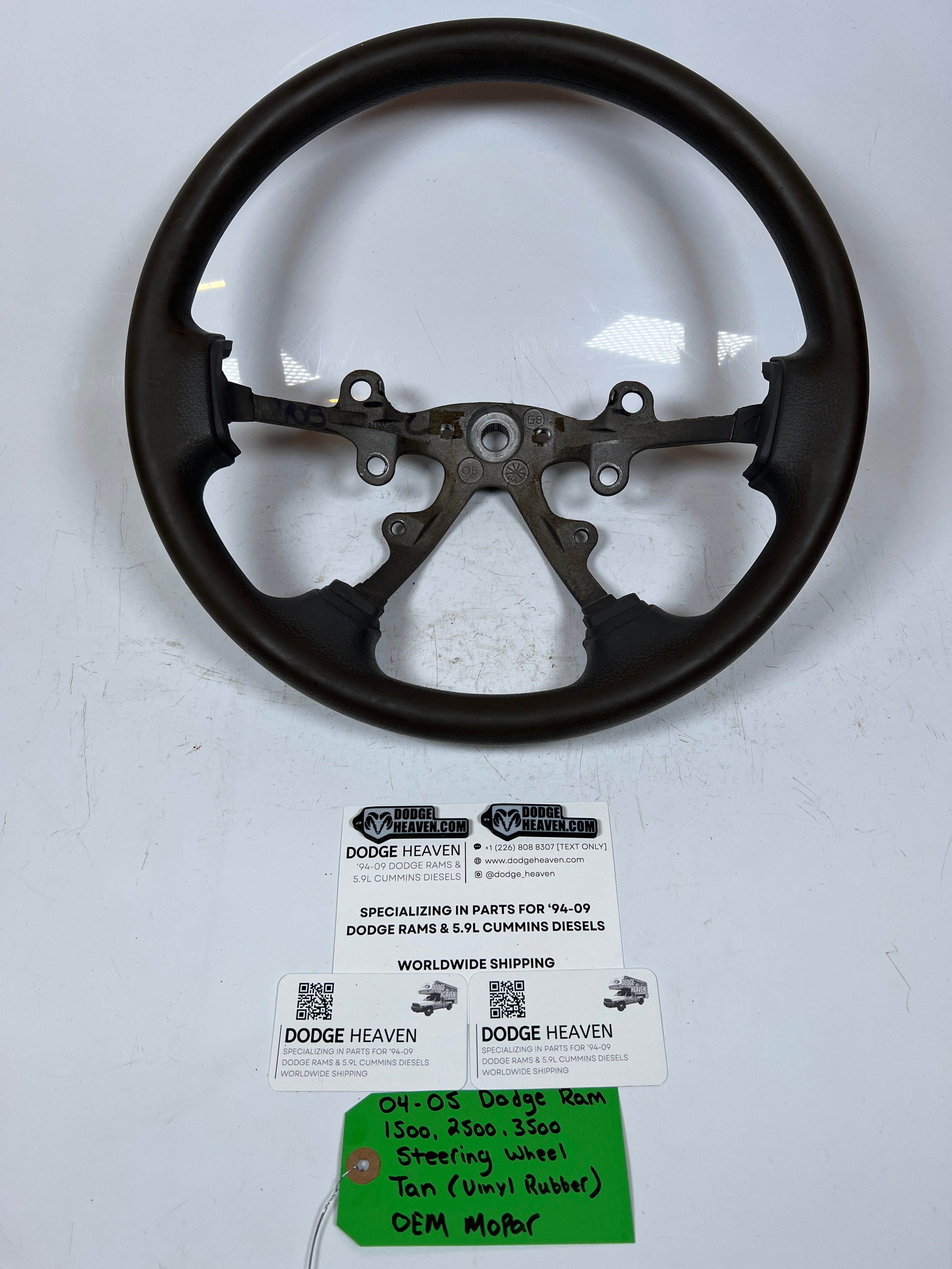2004-2005 Dodge Ram 1500 2500 3500  Steering Wheel Tan Vinyl Rubber