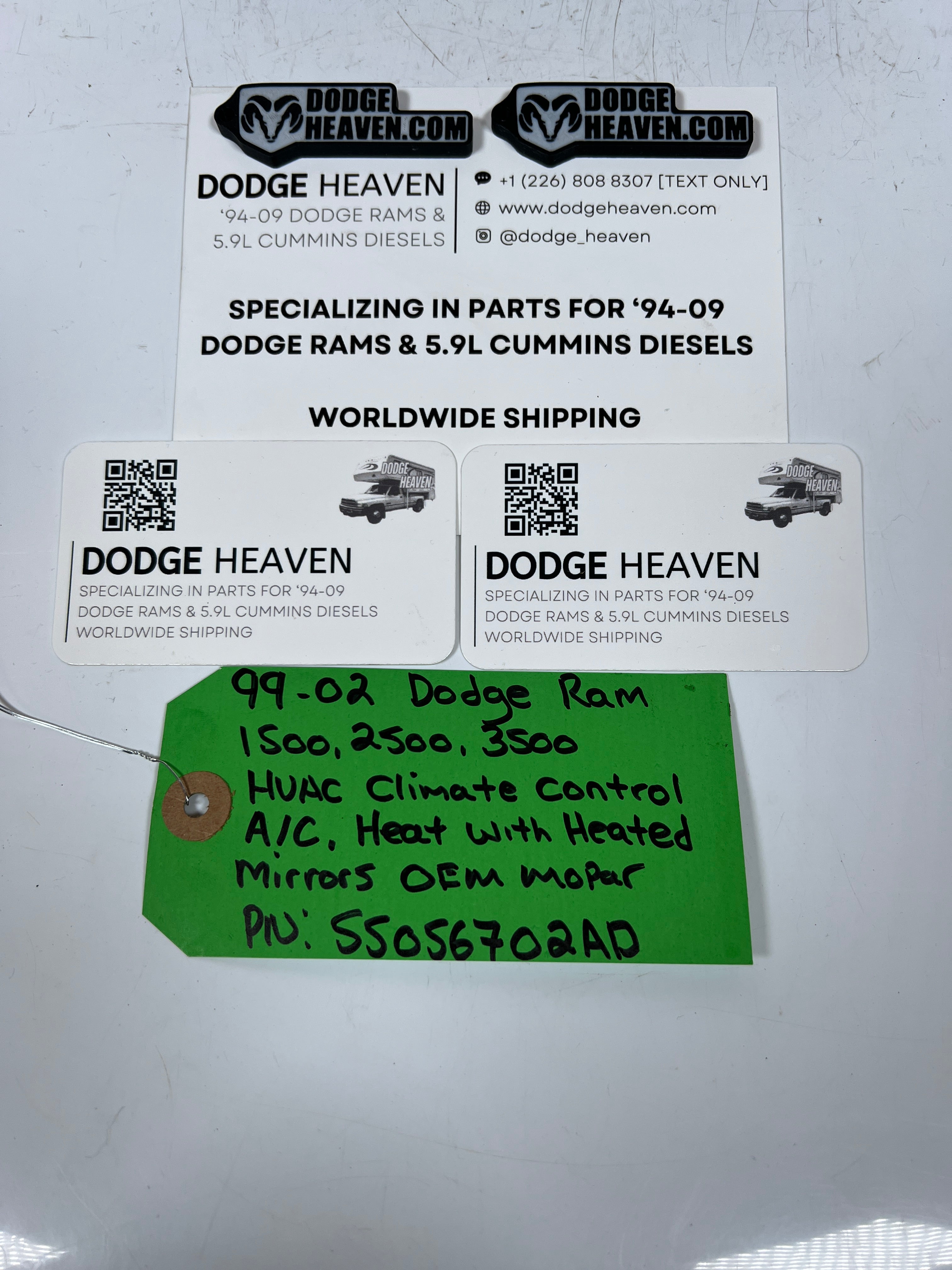 1999-2001 Dodge Ram HVAC Heater AC Climate Controls Heated Mirror