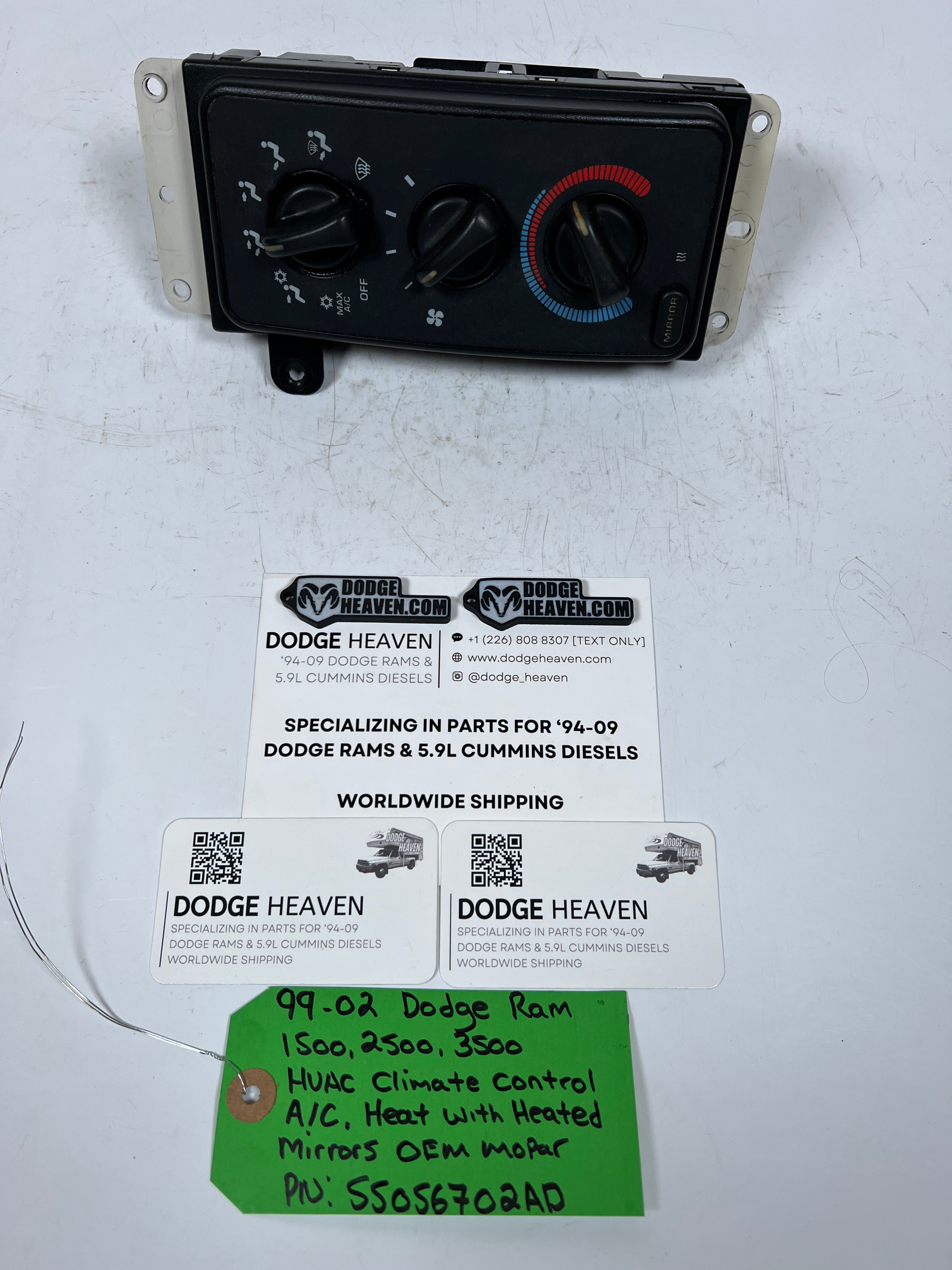 1999-2001 Dodge Ram HVAC Heater AC Climate Controls Heated Mirror