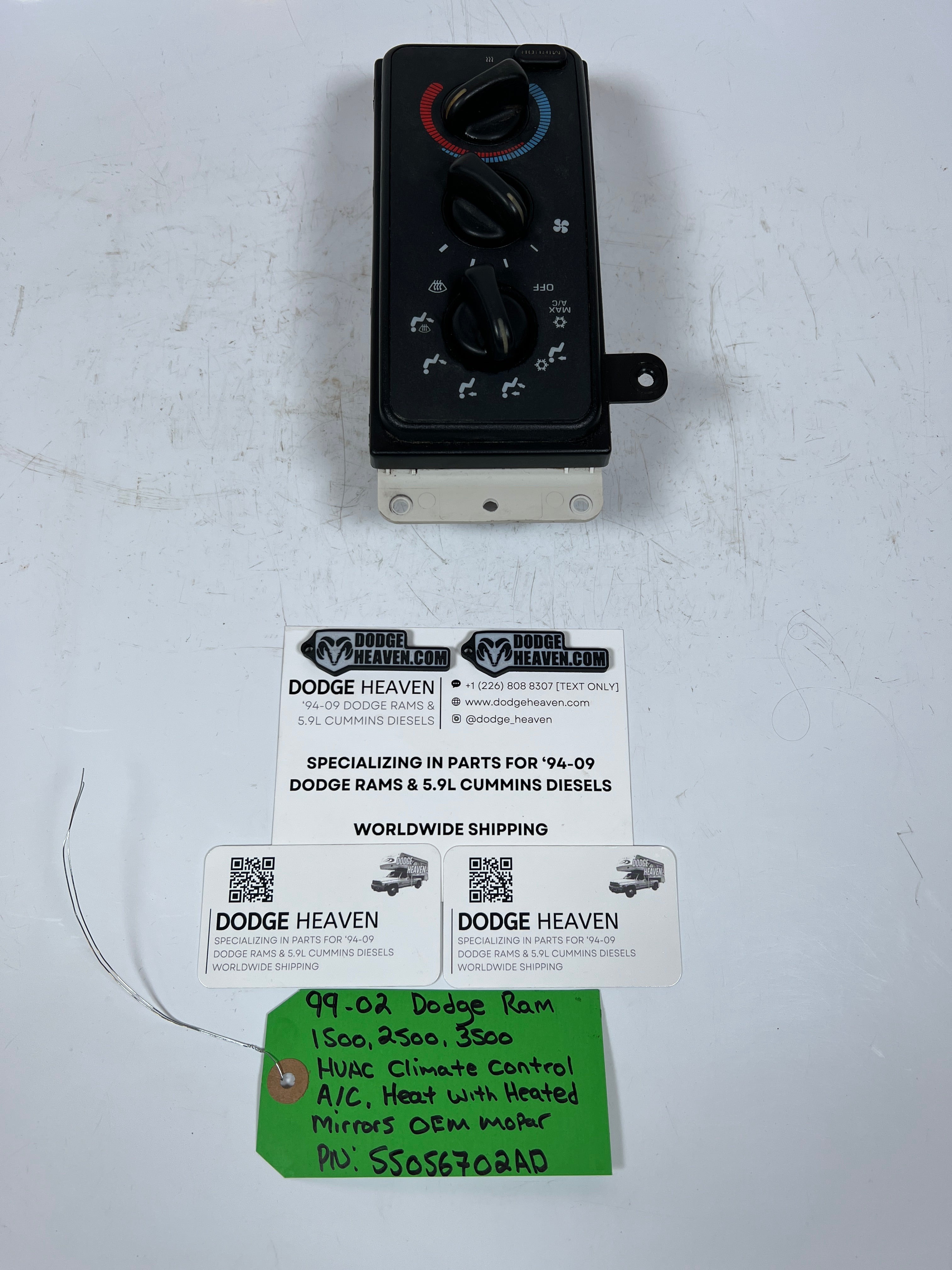 1999-2001 Dodge Ram HVAC Heater AC Climate Controls Heated Mirror