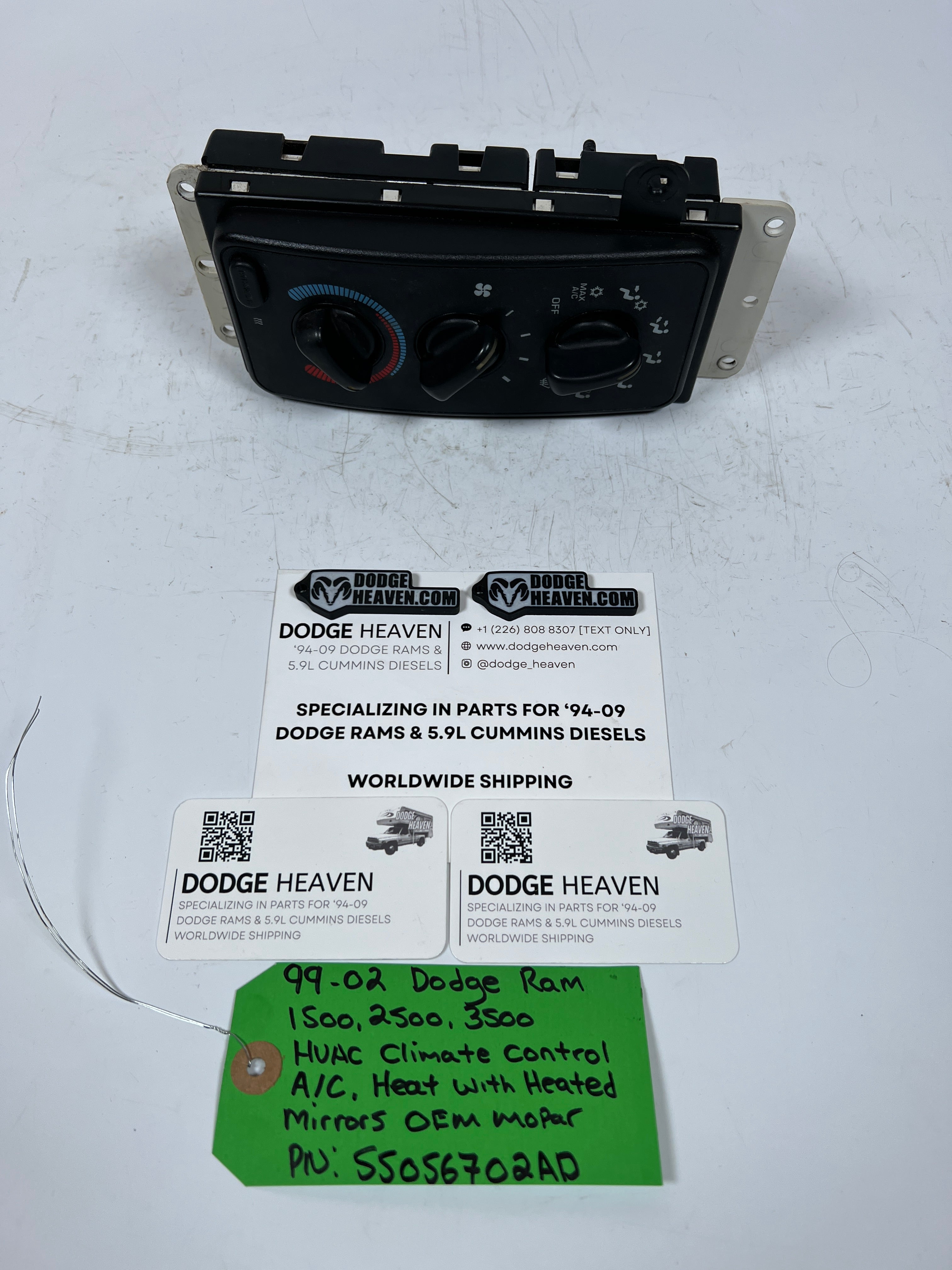 1999-2001 Dodge Ram HVAC Heater AC Climate Controls Heated Mirror