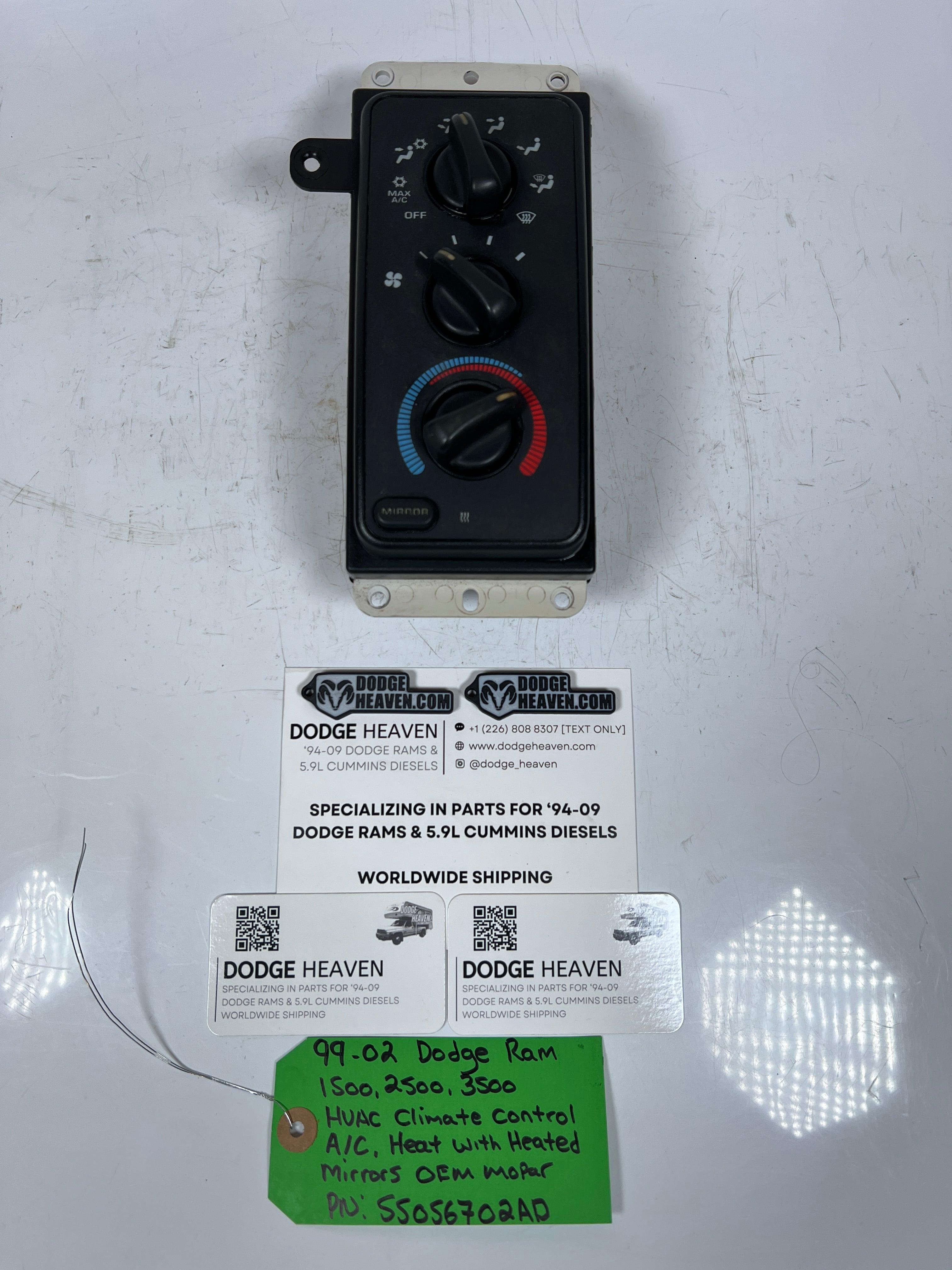 1999-2001 Dodge Ram HVAC Heater AC Climate Controls Heated Mirror