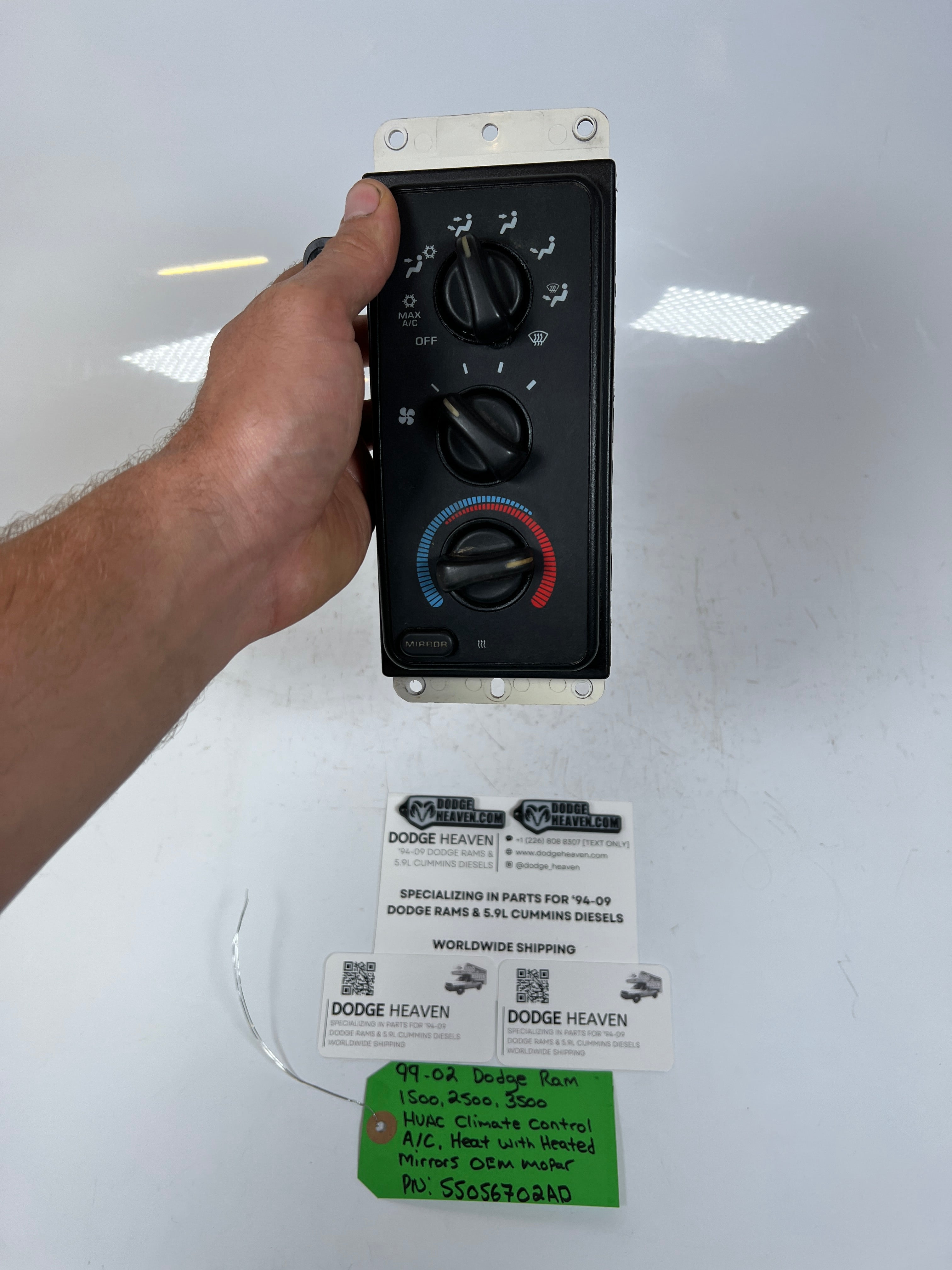 1999-2001 Dodge Ram HVAC Heater AC Climate Controls Heated Mirror