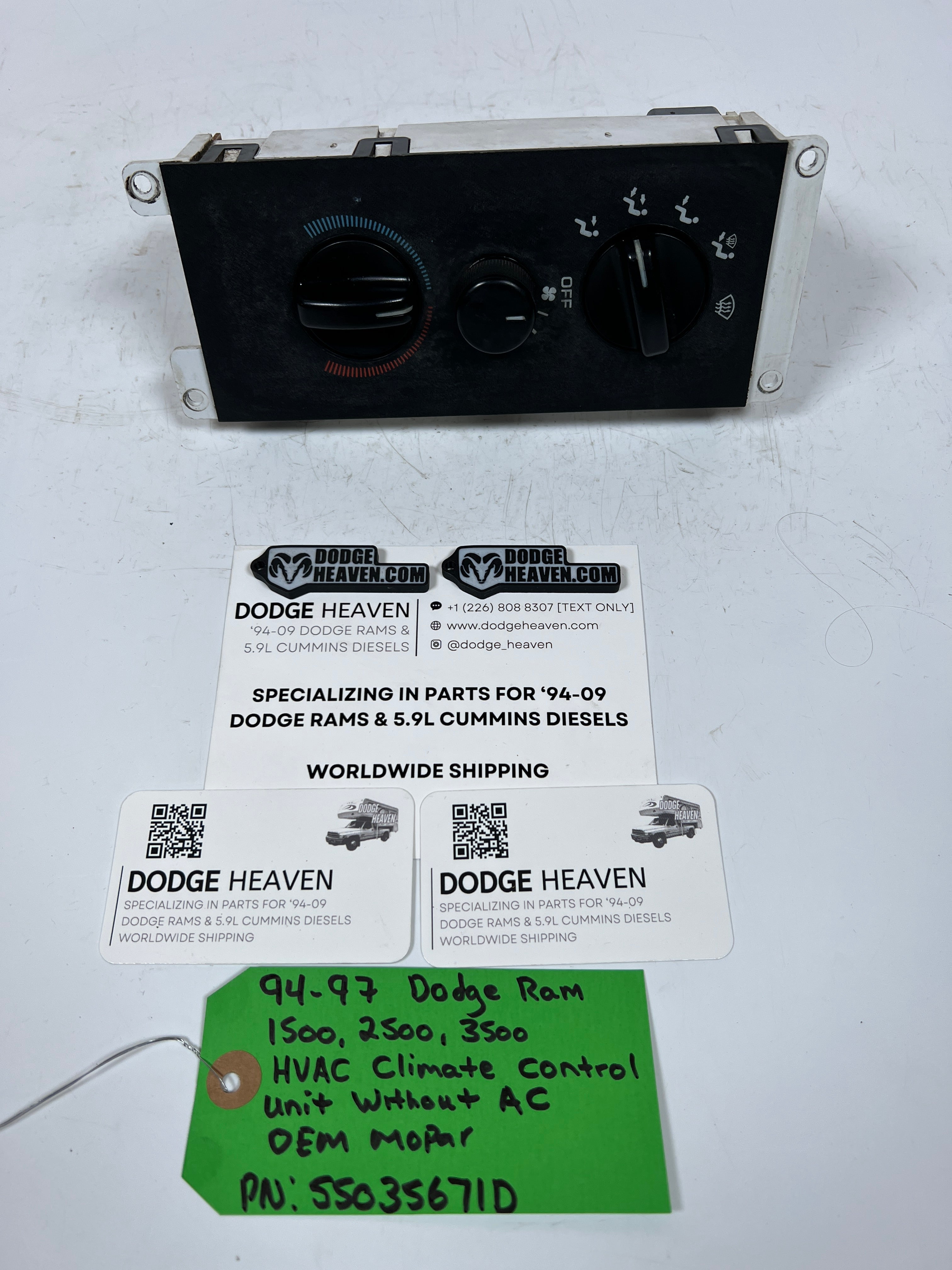 1994-1997 Dodge Ram HVAC Climate Control Heat Without AC