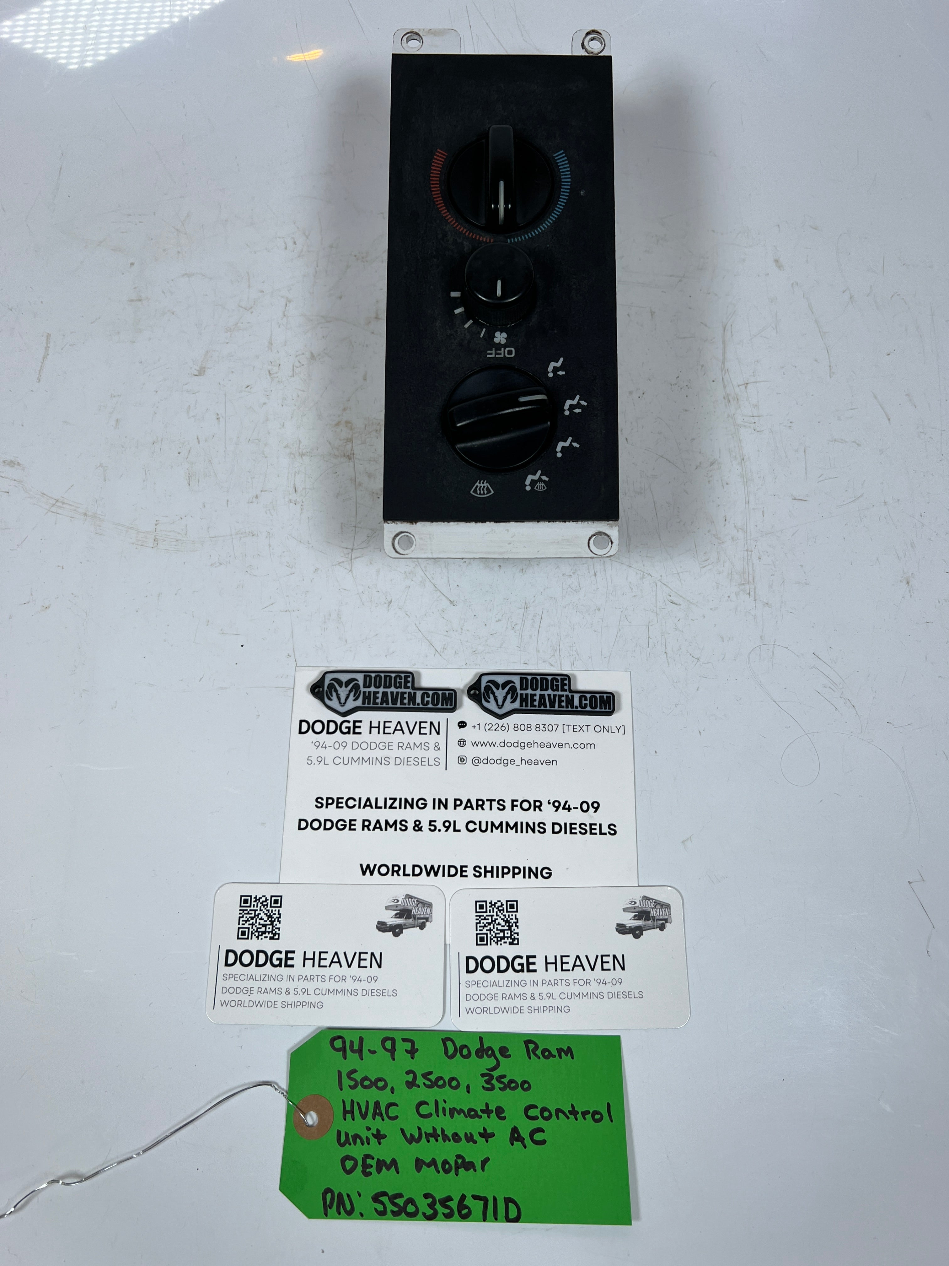1994-1997 Dodge Ram HVAC Climate Control Heat Without AC