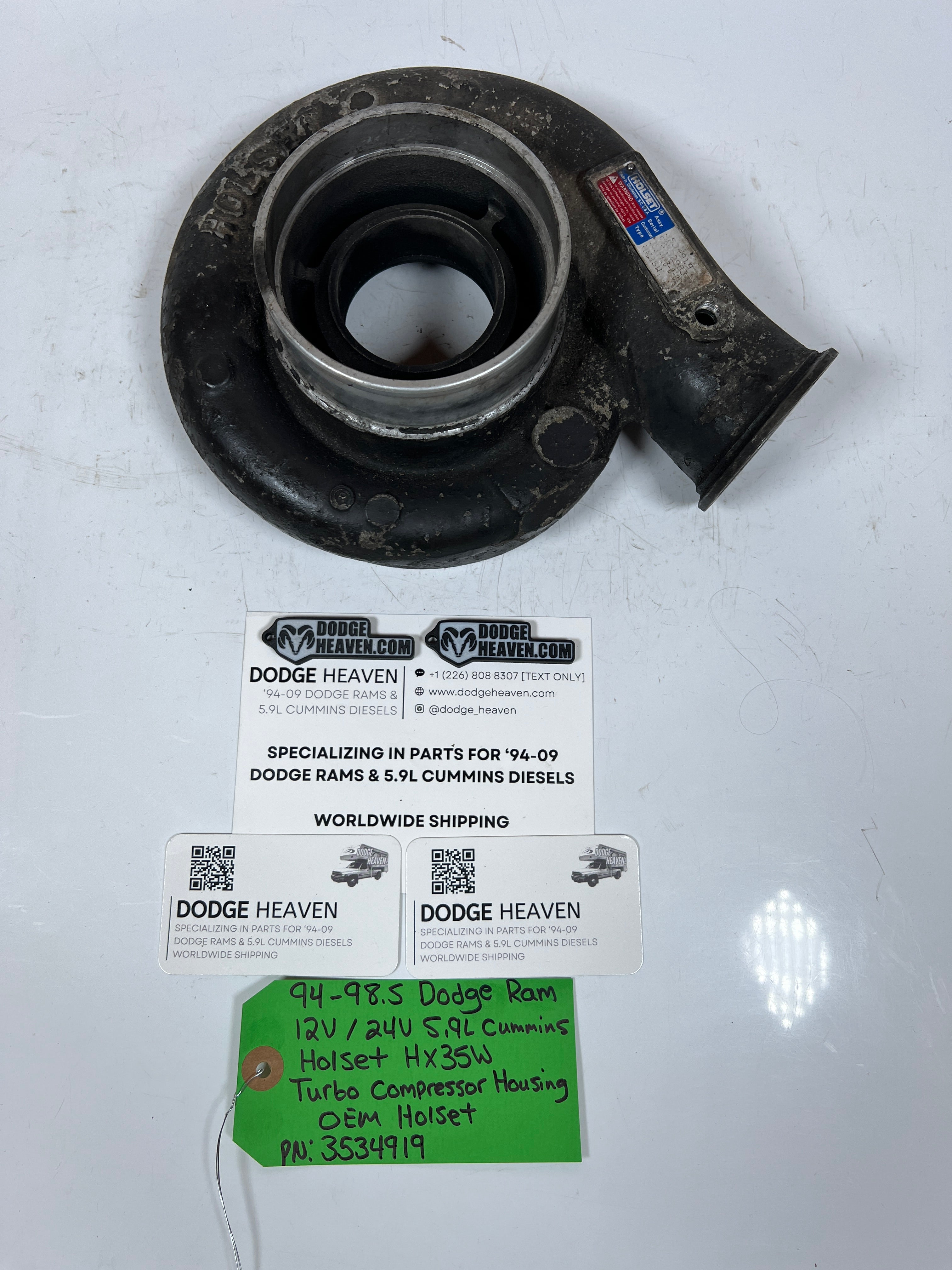 1994-1998.5 Dodge Ram 5.9L Cummins HX35 HX35W Turbo Compressor Housing