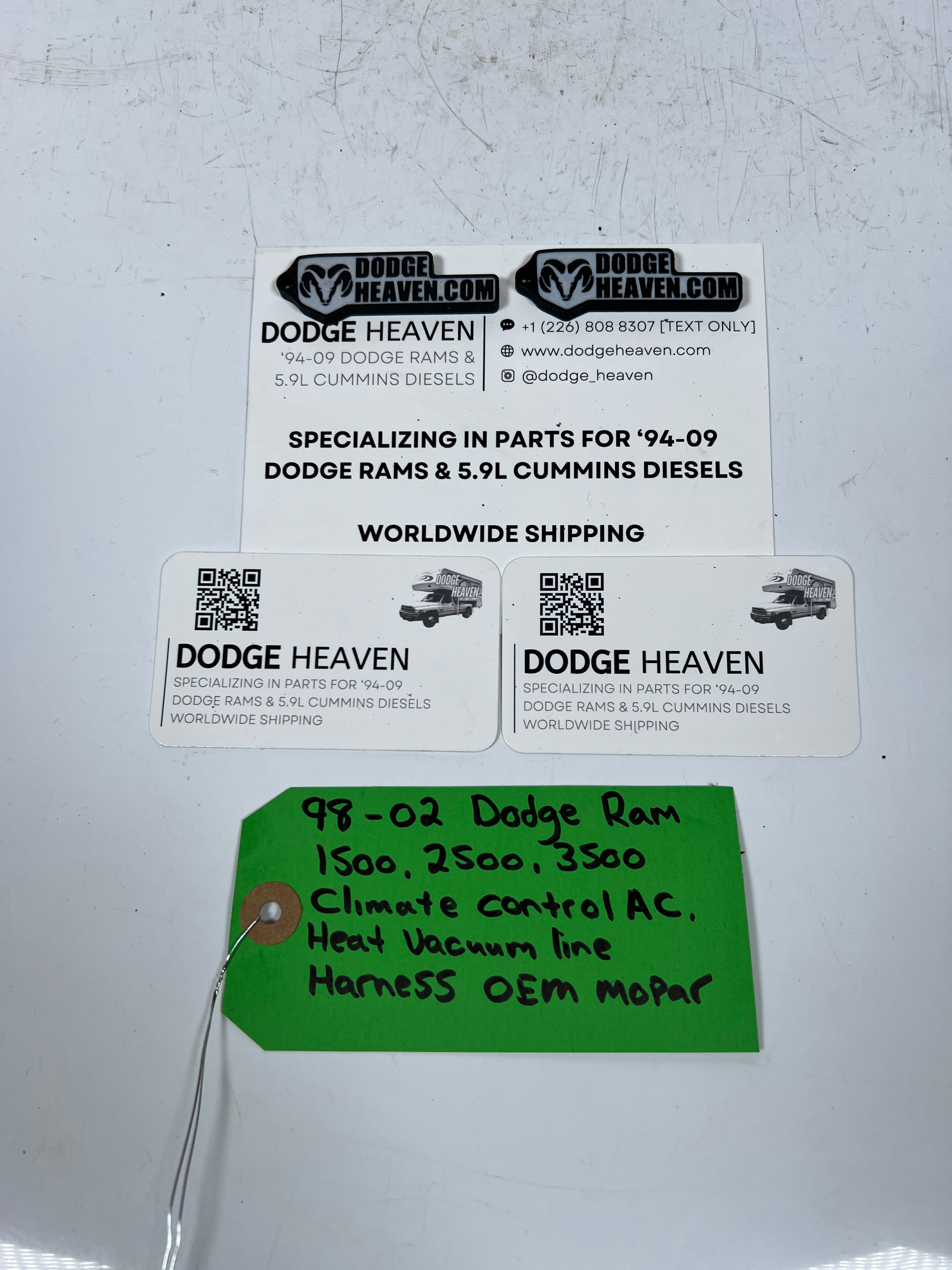 1998-2002 Dodge Ram Climate Control AC Heat HVAC Vacuum Line