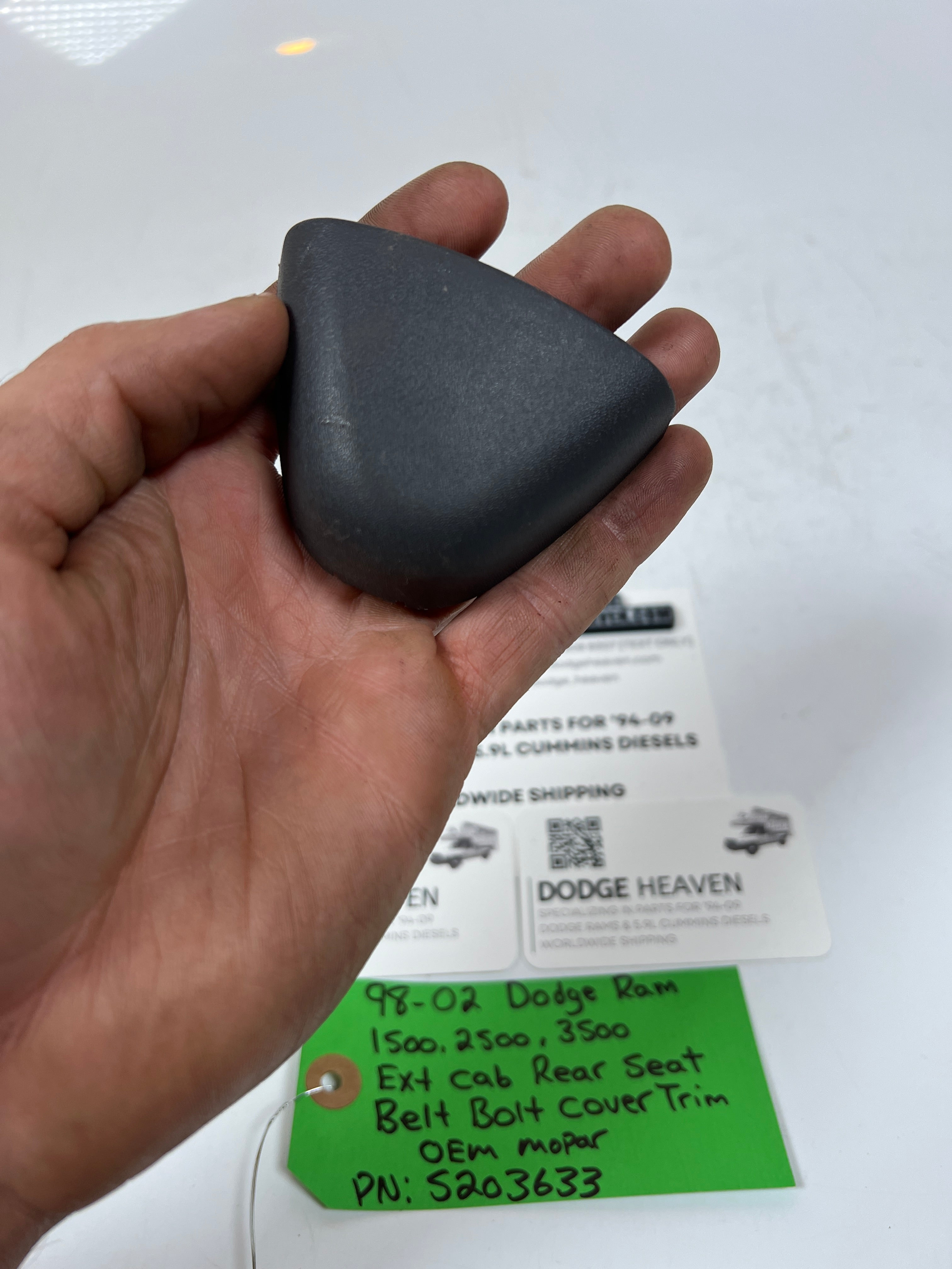 1998-2002 Dodge Ram 1500-3500 Ext Cab Rear Seat Belt Bolt Trim Cover