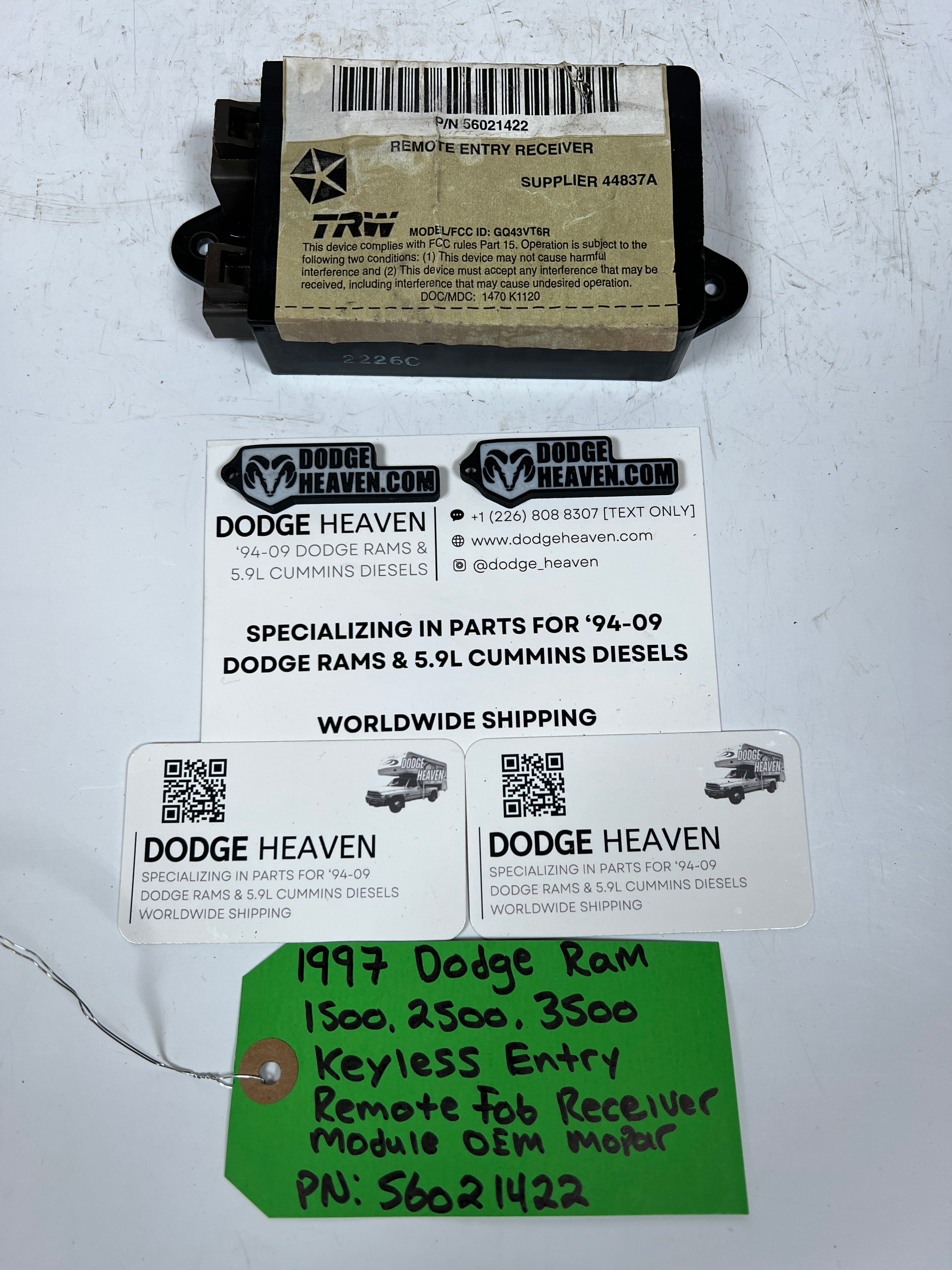 1997-1997 Dodge Ram 1500-3500 Keyless Entry Remote Rob Receiver Module