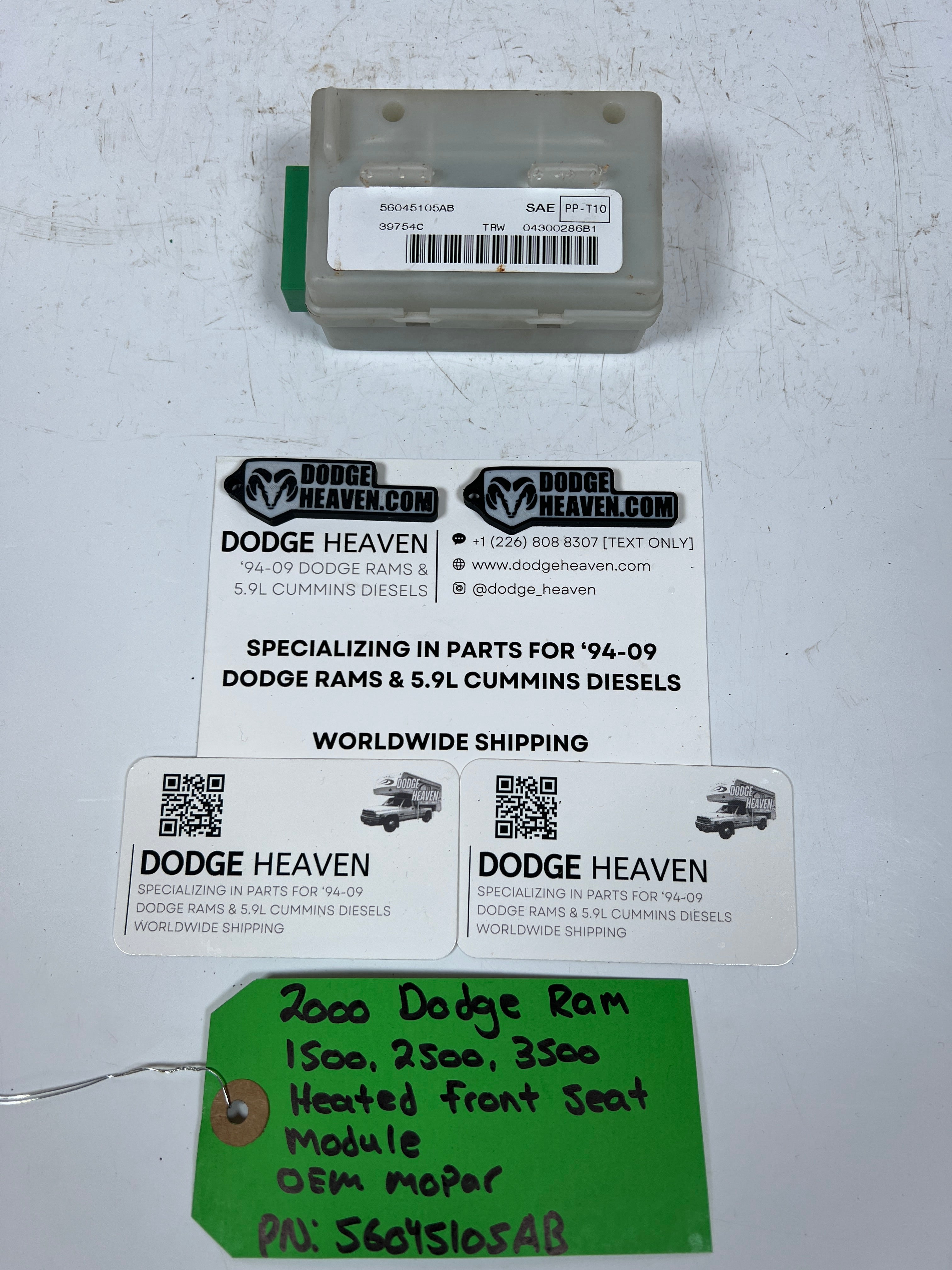 2000-2000 Dodge Ram 1500 2500 3500 Heated Seat Control Module