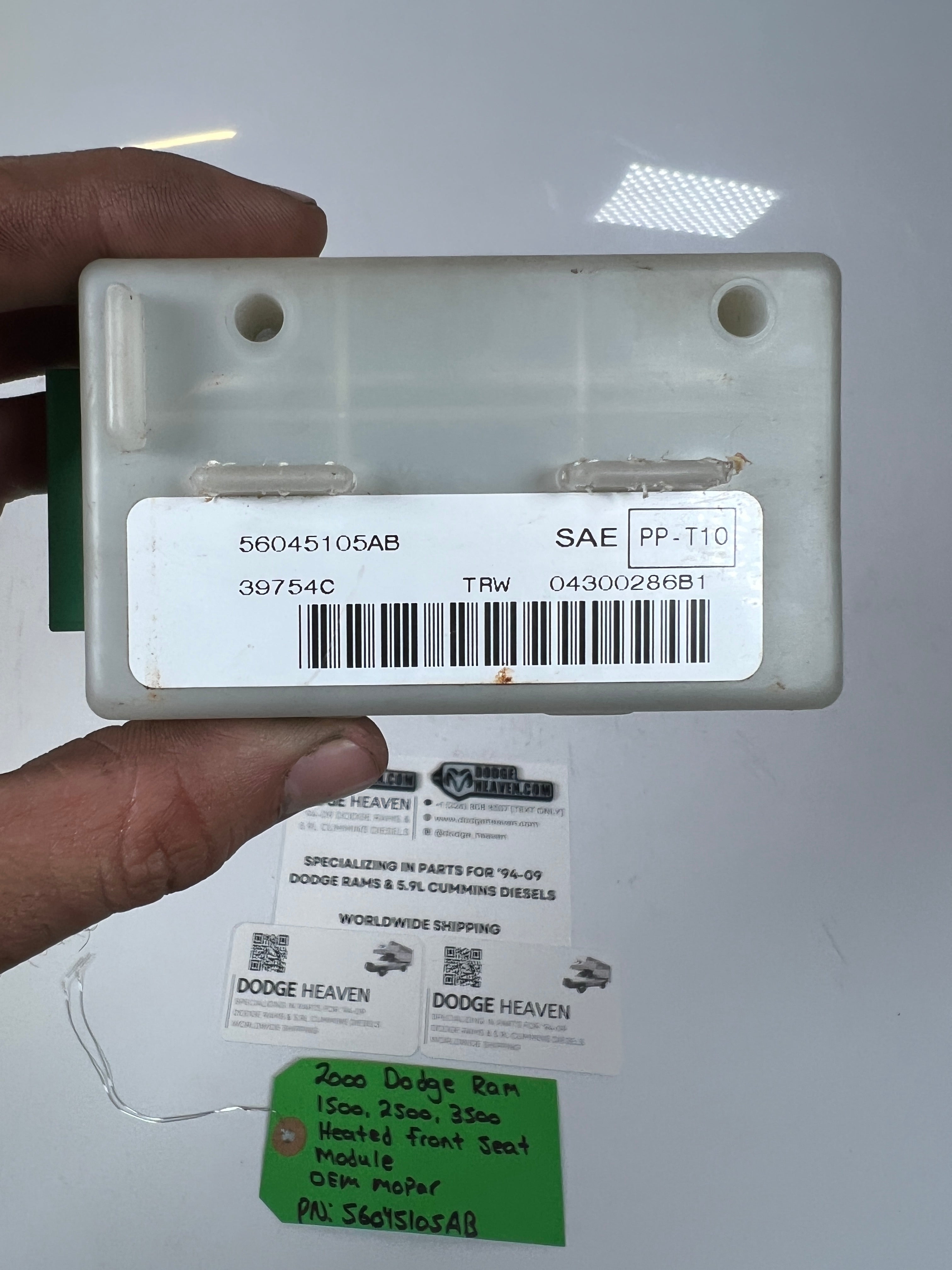 2000-2000 Dodge Ram 1500 2500 3500 Heated Seat Control Module