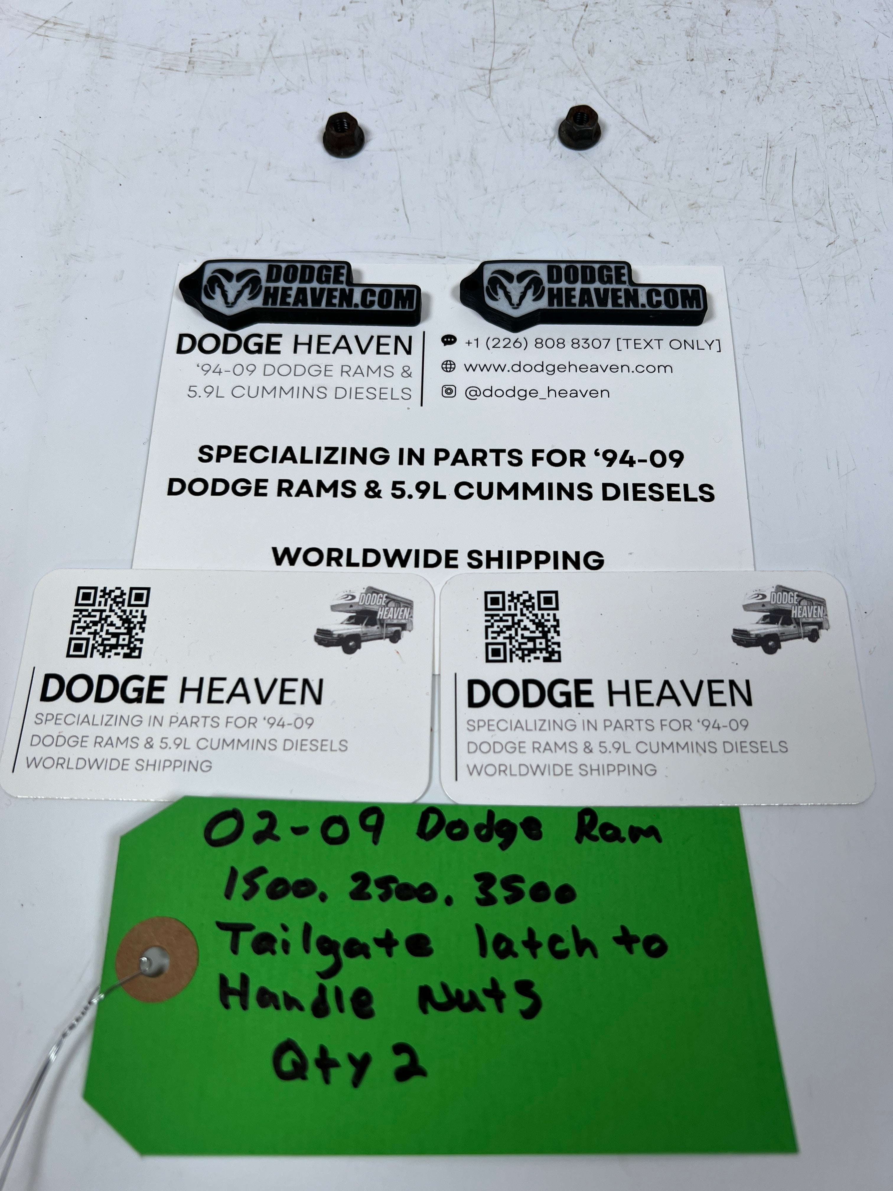 2002-2009 Dodge Ram 1500 2500 3500 Tailgate Latch to Handle Nuts Qty 2
