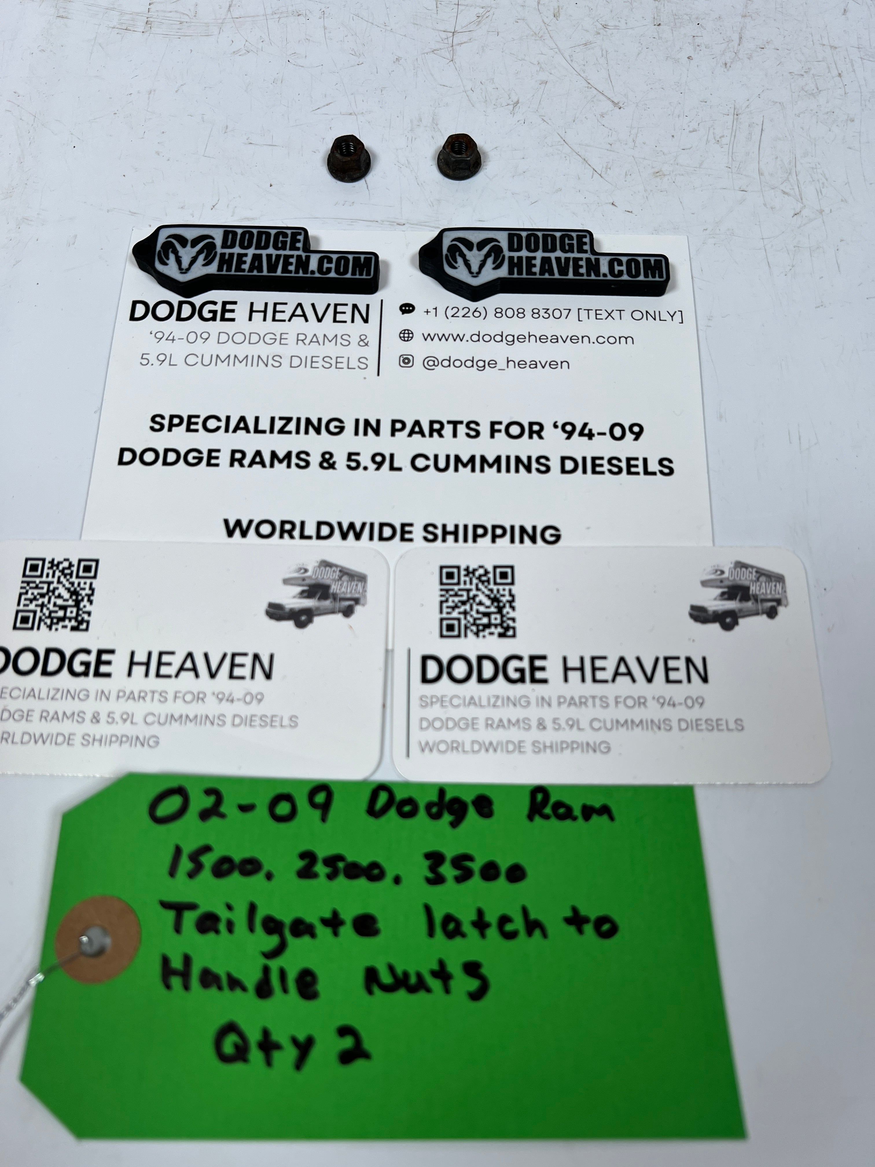2002-2009 Dodge Ram 1500 2500 3500 Tailgate Latch to Handle Nuts Qty 2