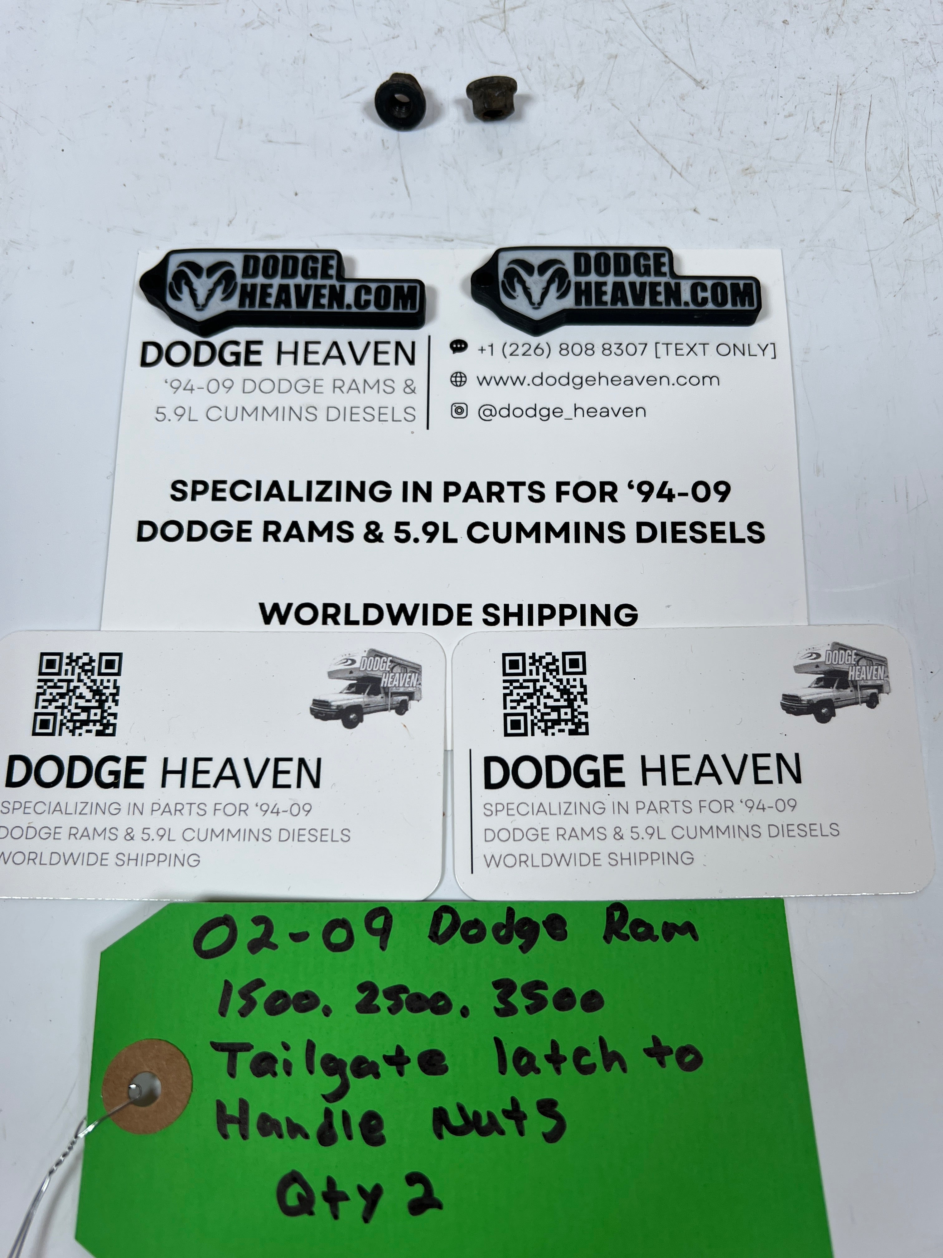 2002-2009 Dodge Ram 1500 2500 3500 Tailgate Latch to Handle Nuts Qty 2