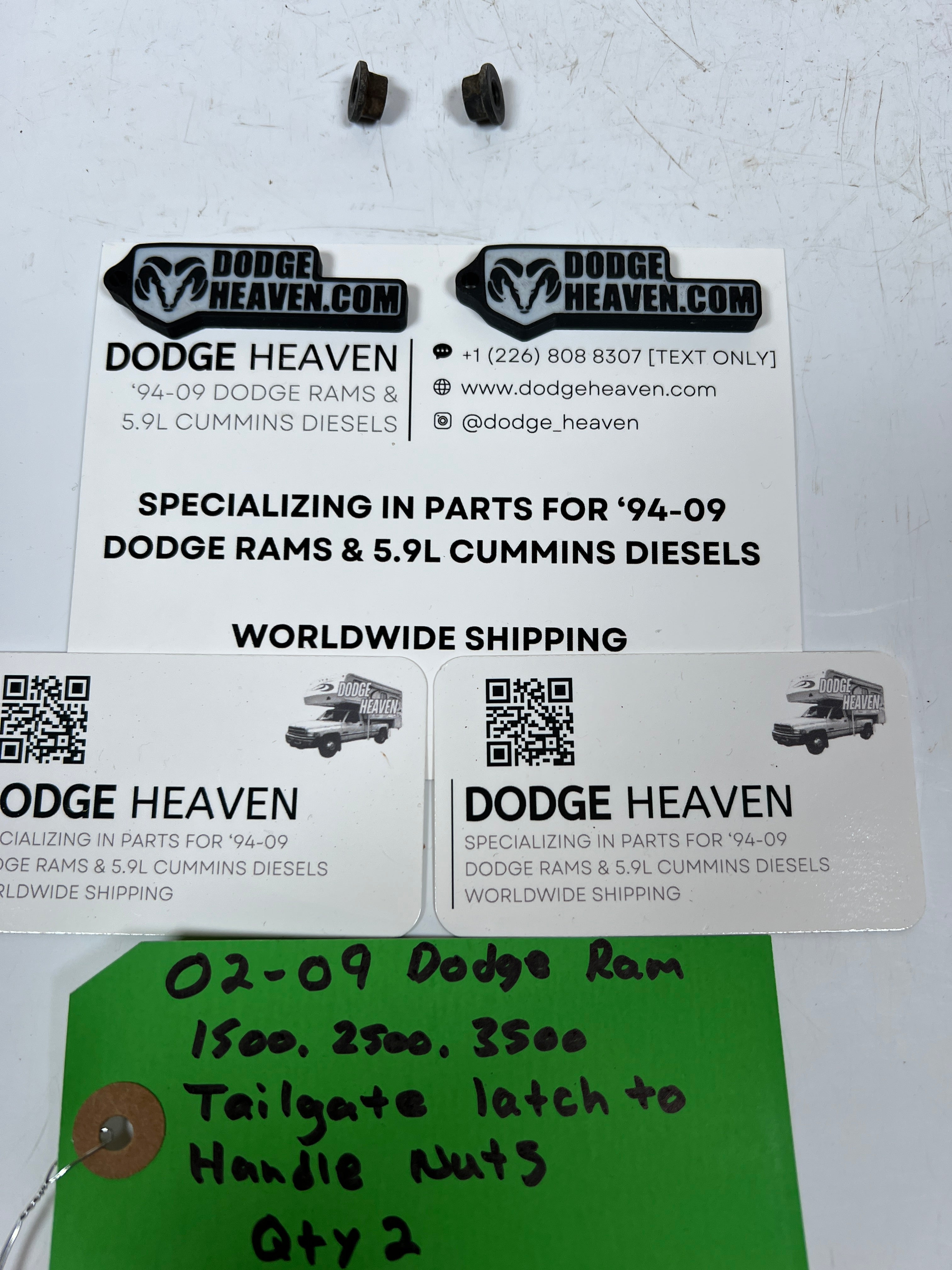 2002-2009 Dodge Ram 1500 2500 3500 Tailgate Latch to Handle Nuts Qty 2