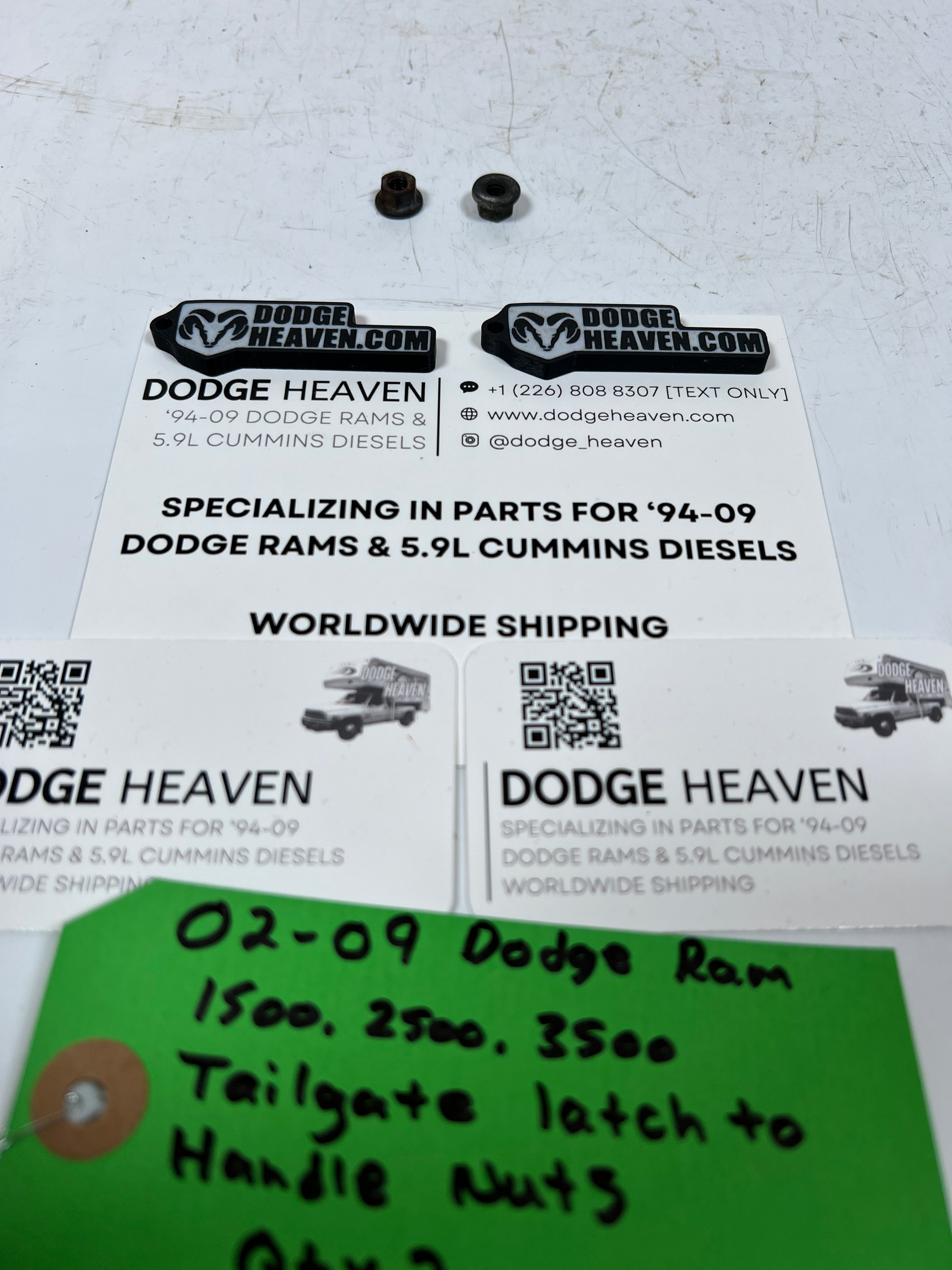 2002-2009 Dodge Ram 1500 2500 3500 Tailgate Latch to Handle Nuts Qty 2