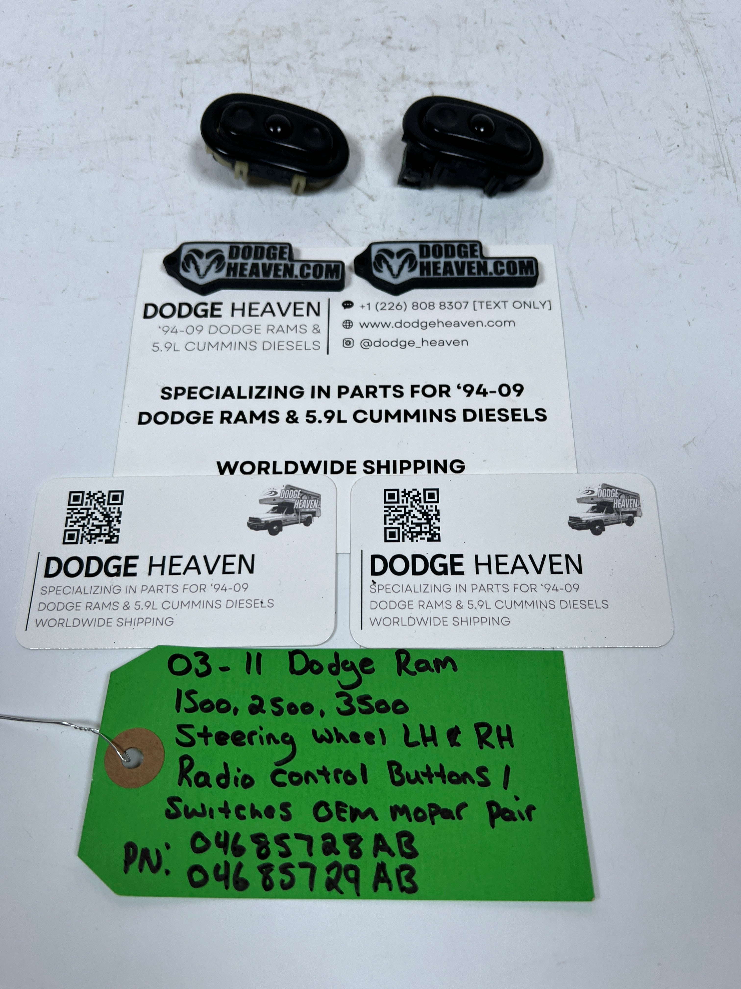 2003-2011 Dodge Ram Steering Wheel Radio Control Switch Pair RH & LH