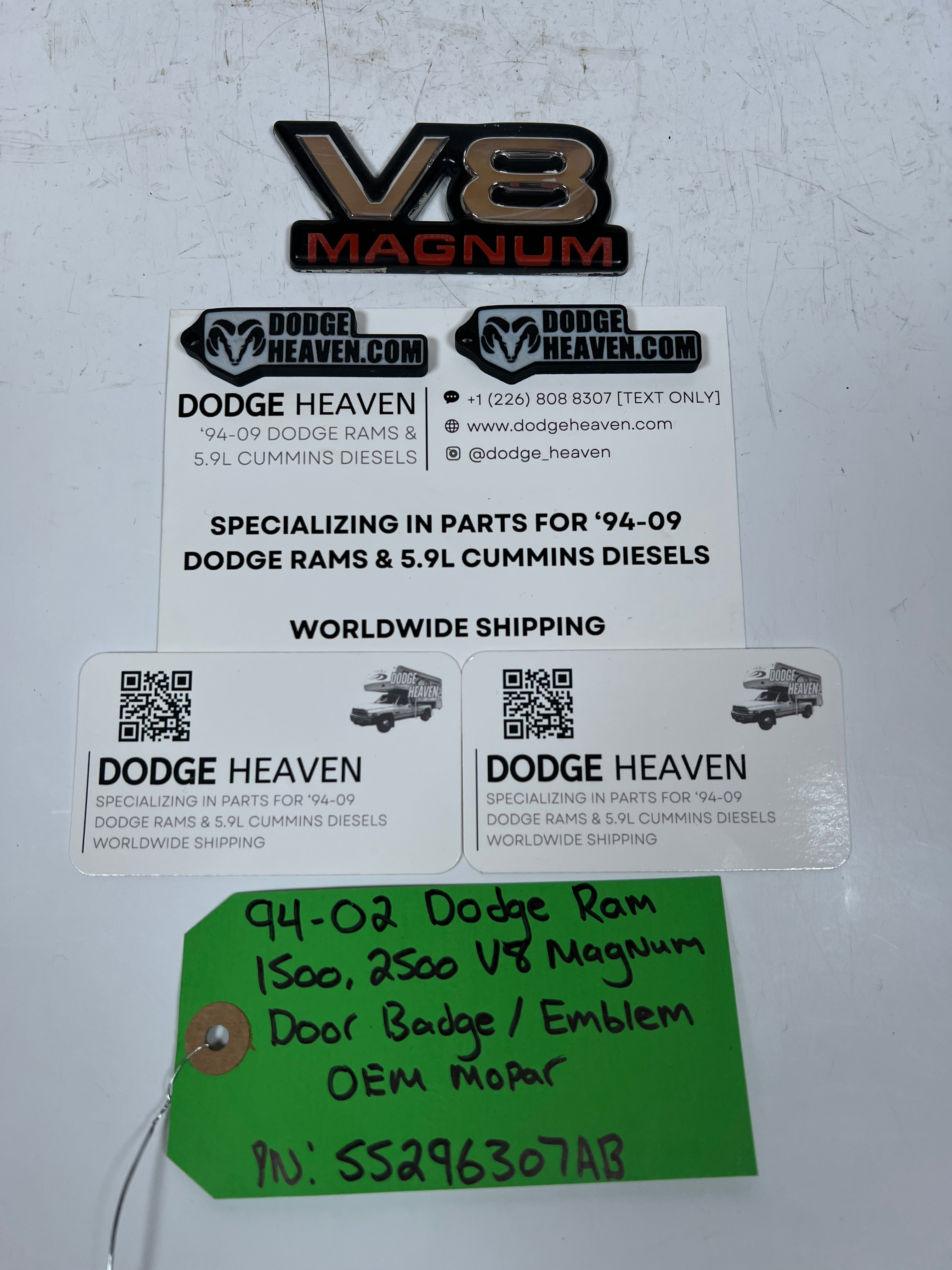 1994-2002 Dodge Ram V8 Magnum Door badge / Emblem