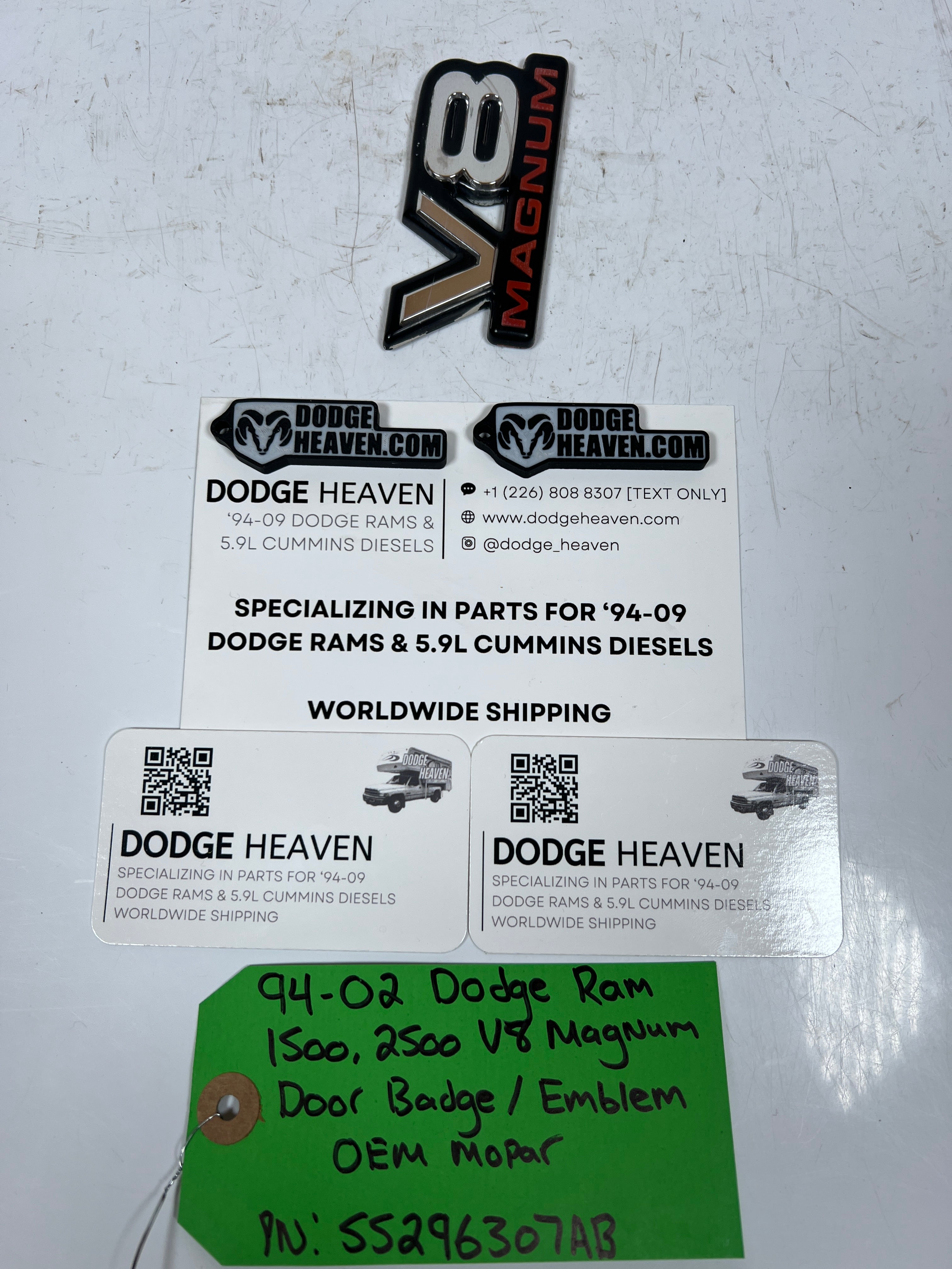 1994-2002 Dodge Ram V8 Magnum Door badge / Emblem
