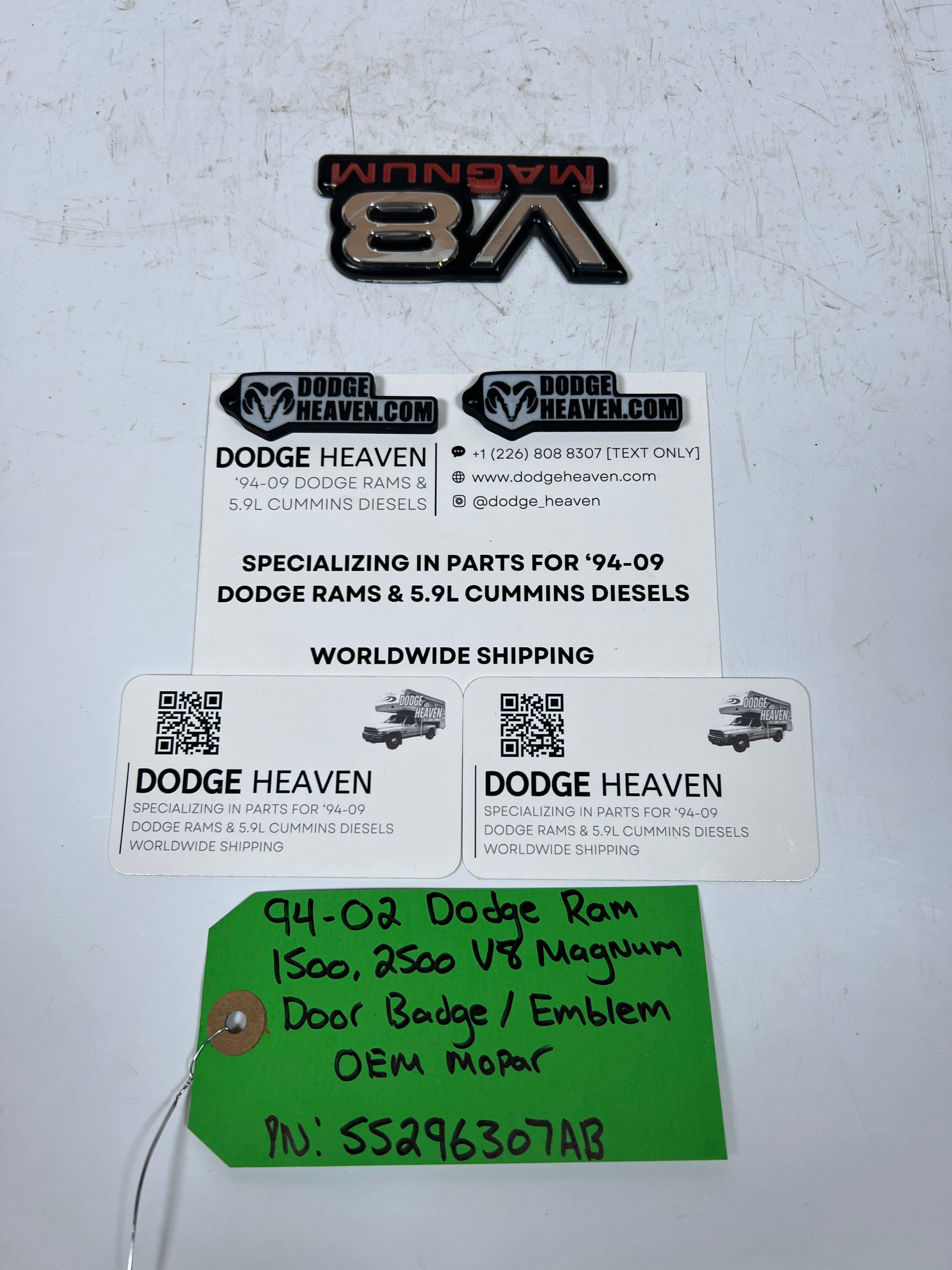1994-2002 Dodge Ram V8 Magnum Door badge / Emblem