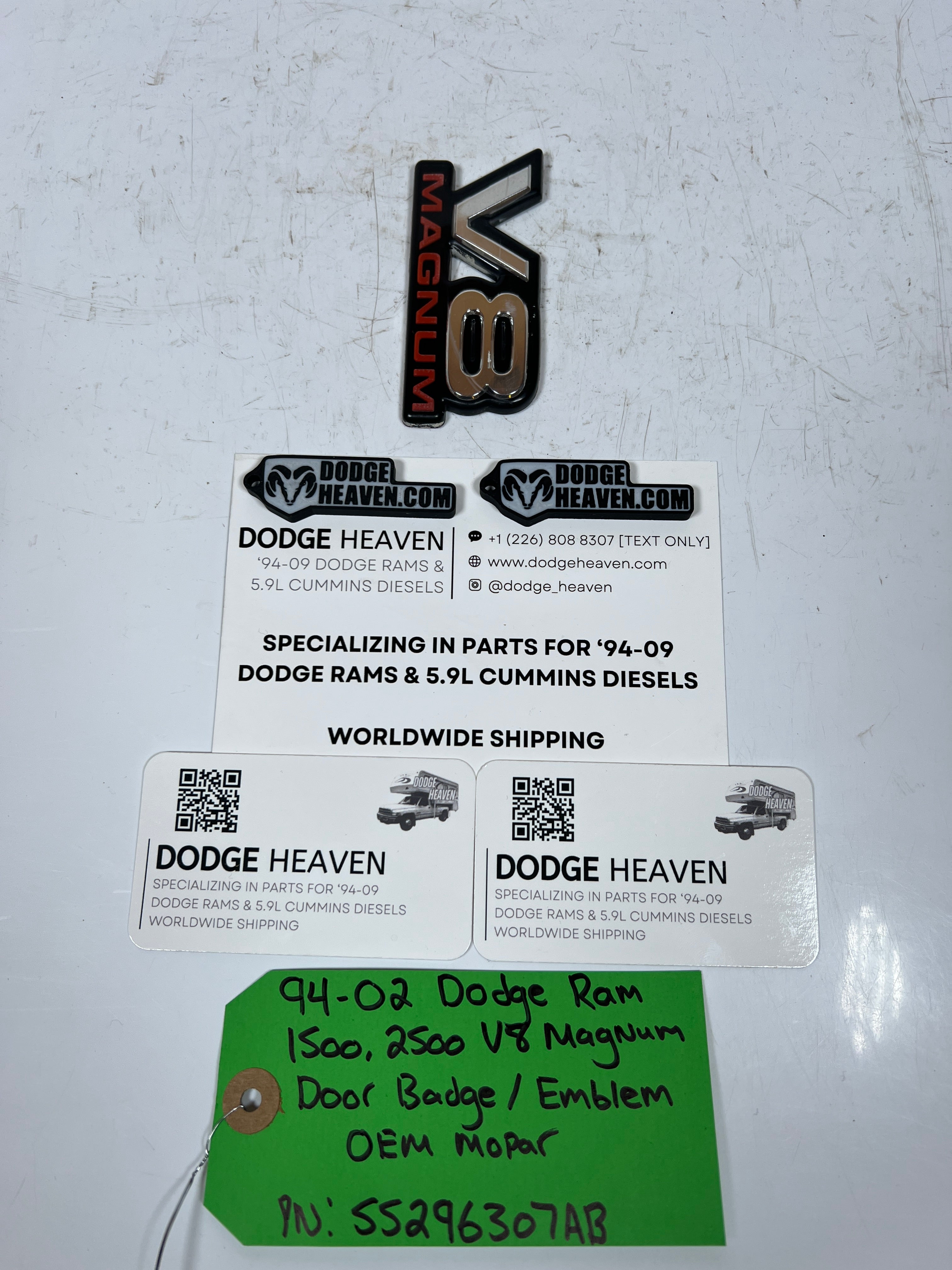 1994-2002 Dodge Ram V8 Magnum Door badge / Emblem