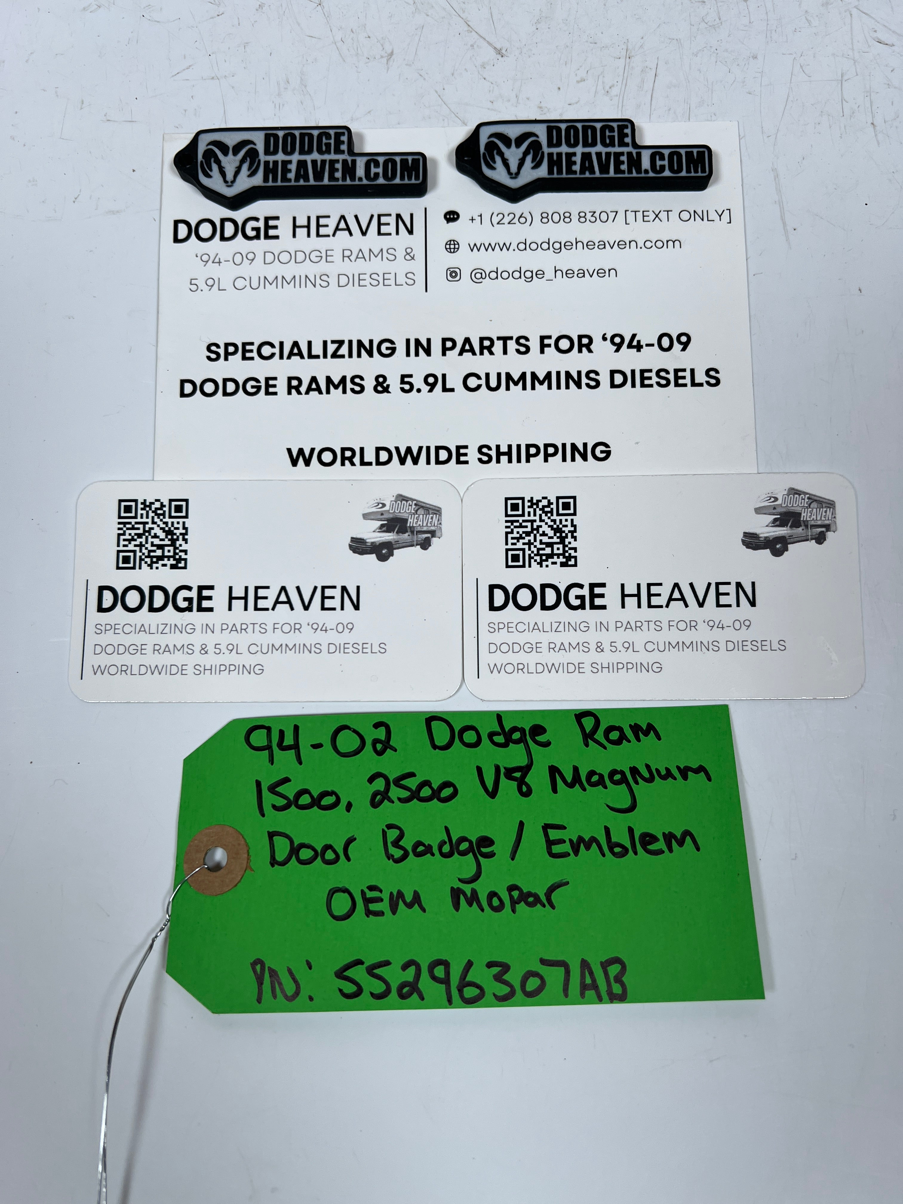 1994-2002 Dodge Ram V8 Magnum Door badge / Emblem