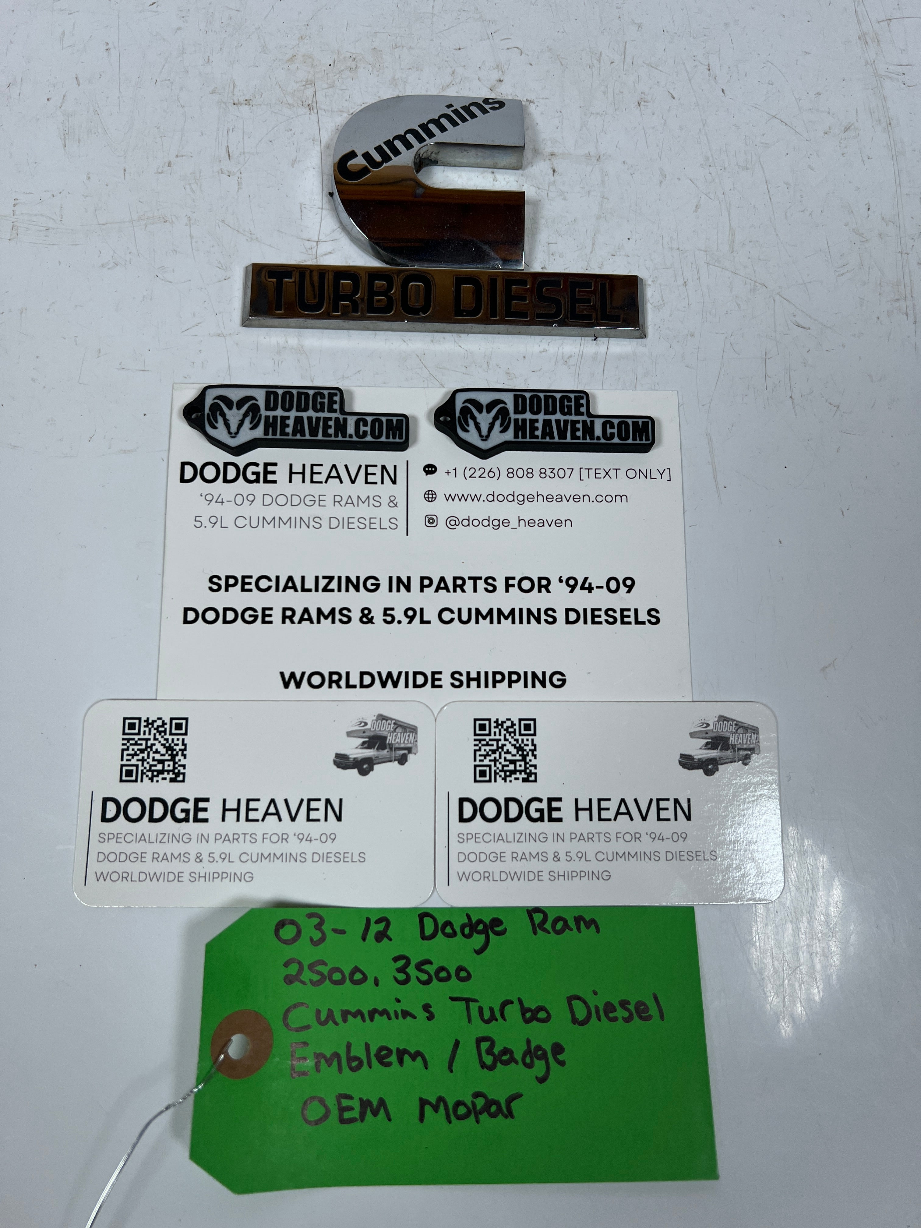 2003-2012 Dodge Ram Cummins Turbo Diesel Emblem / Badge 2500 3500