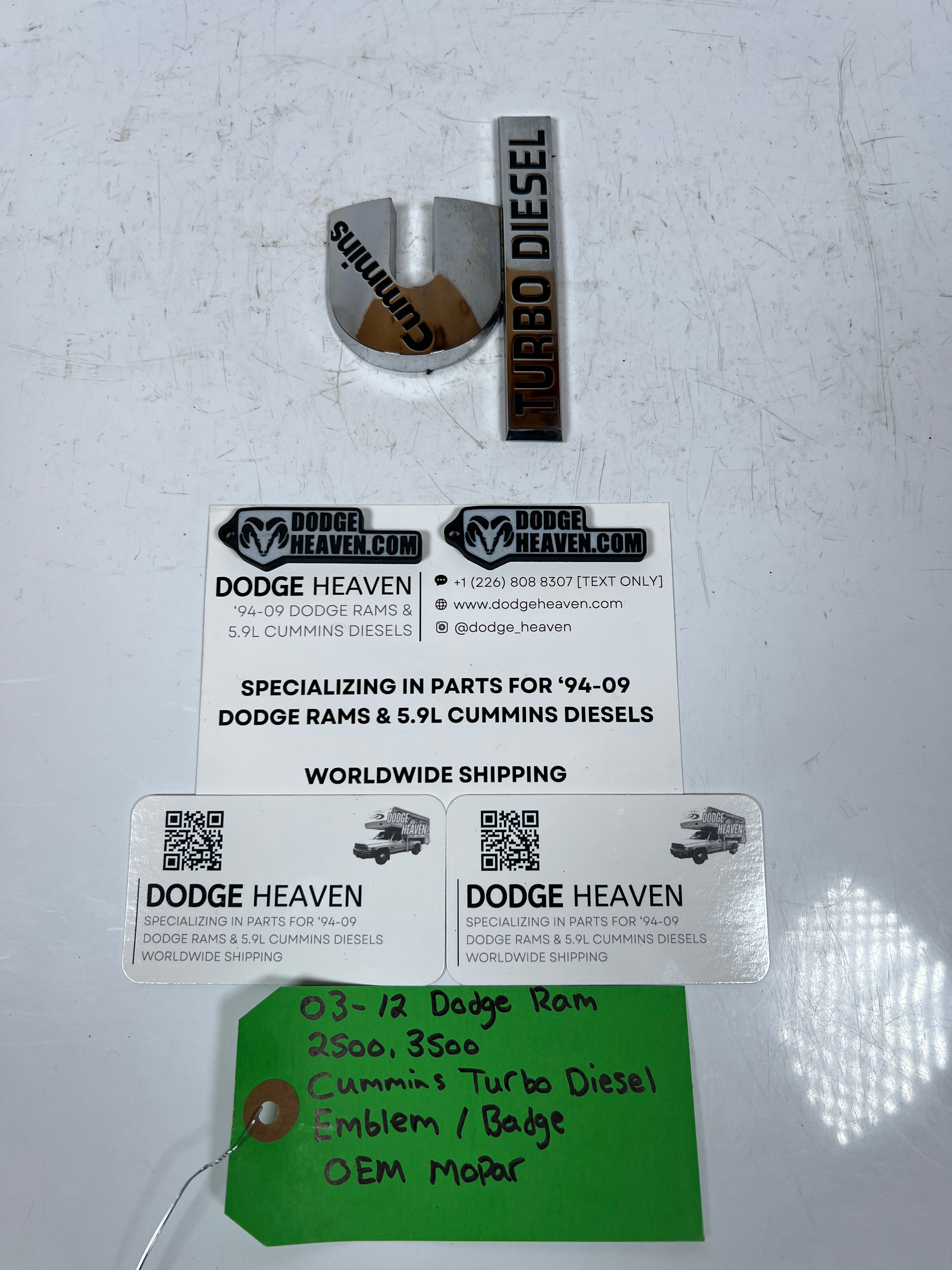 2003-2012 Dodge Ram Cummins Turbo Diesel Emblem / Badge 2500 3500