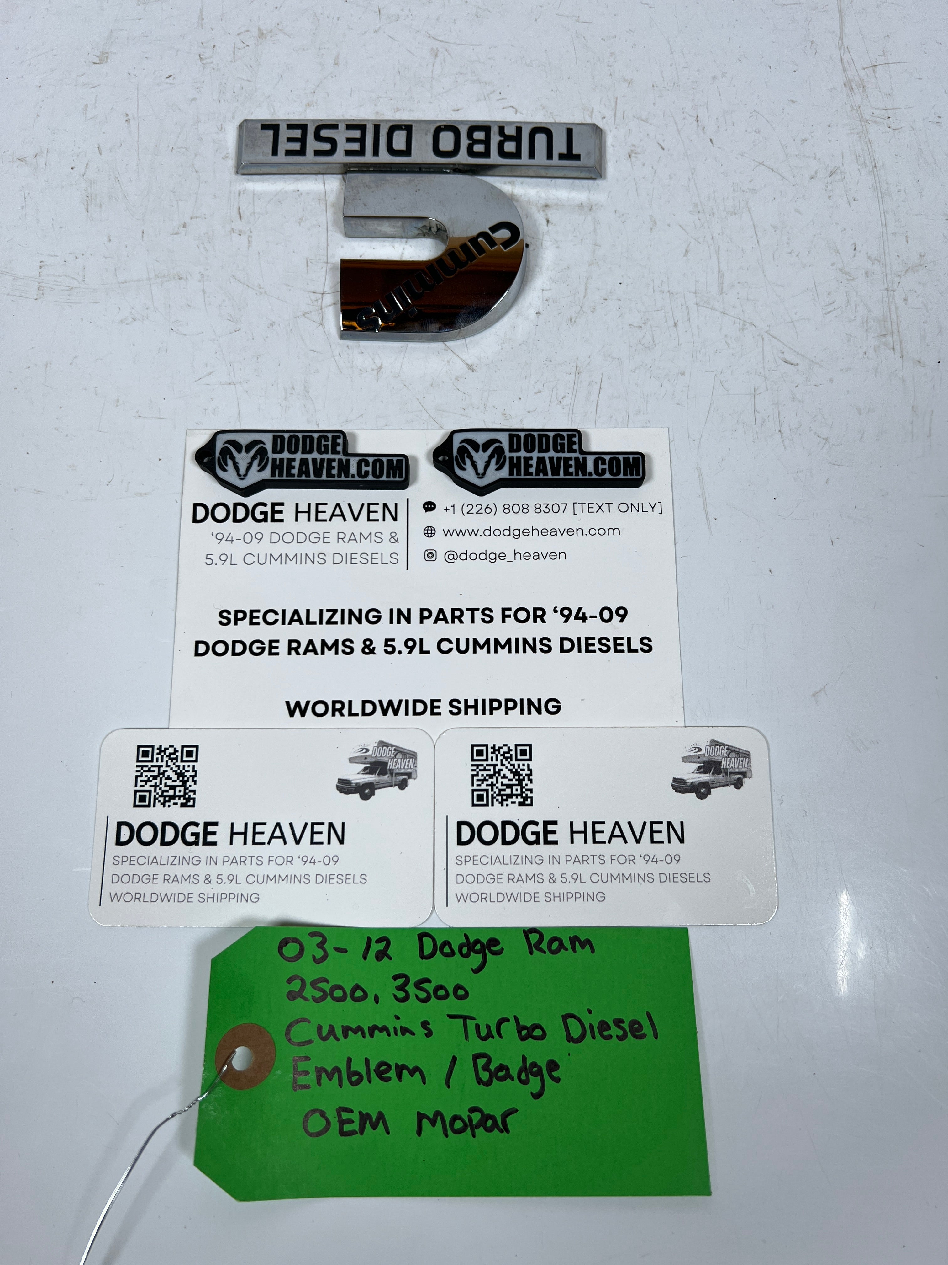 2003-2012 Dodge Ram Cummins Turbo Diesel Emblem / Badge 2500 3500