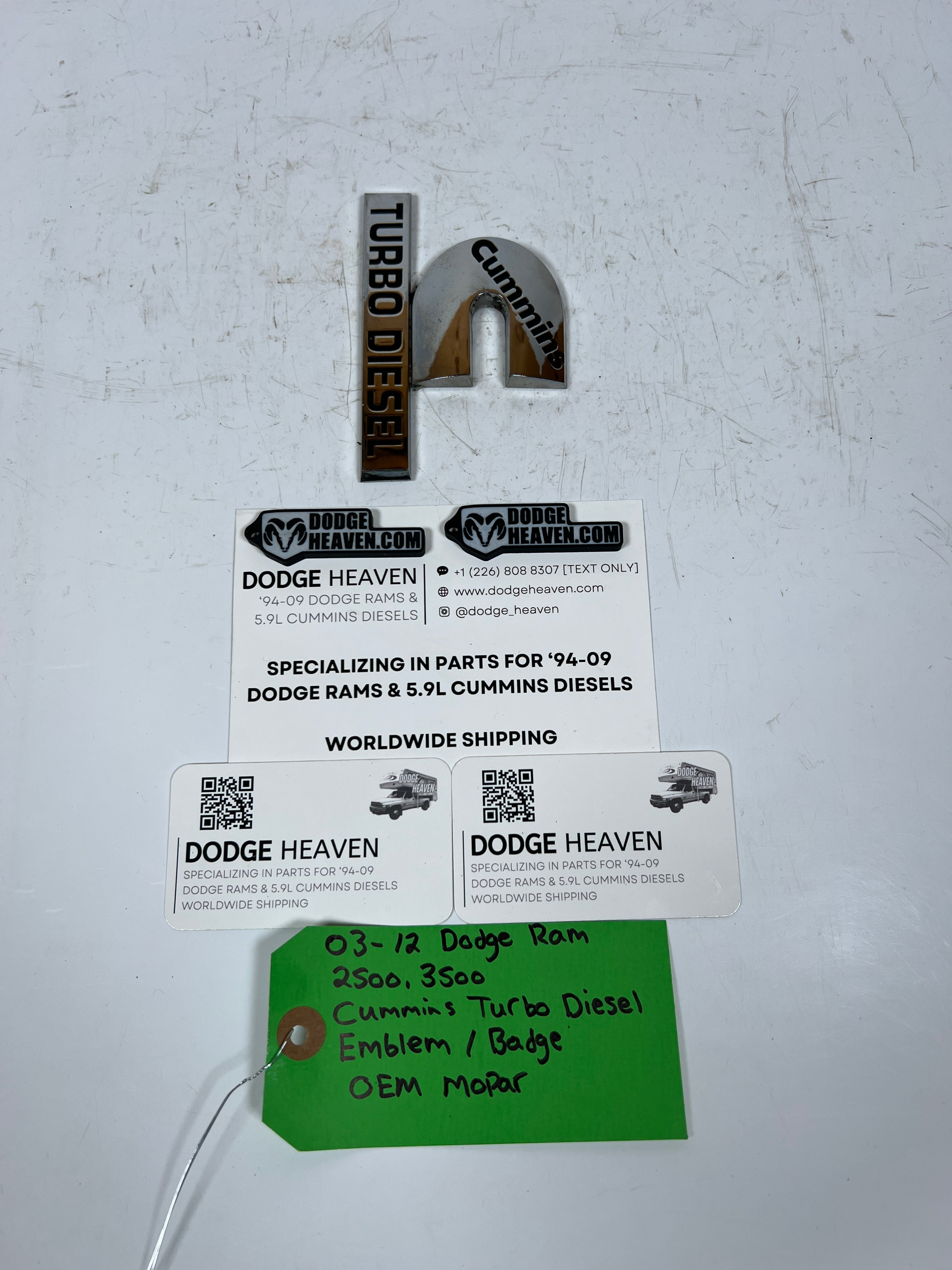 2003-2012 Dodge Ram Cummins Turbo Diesel Emblem / Badge 2500 3500