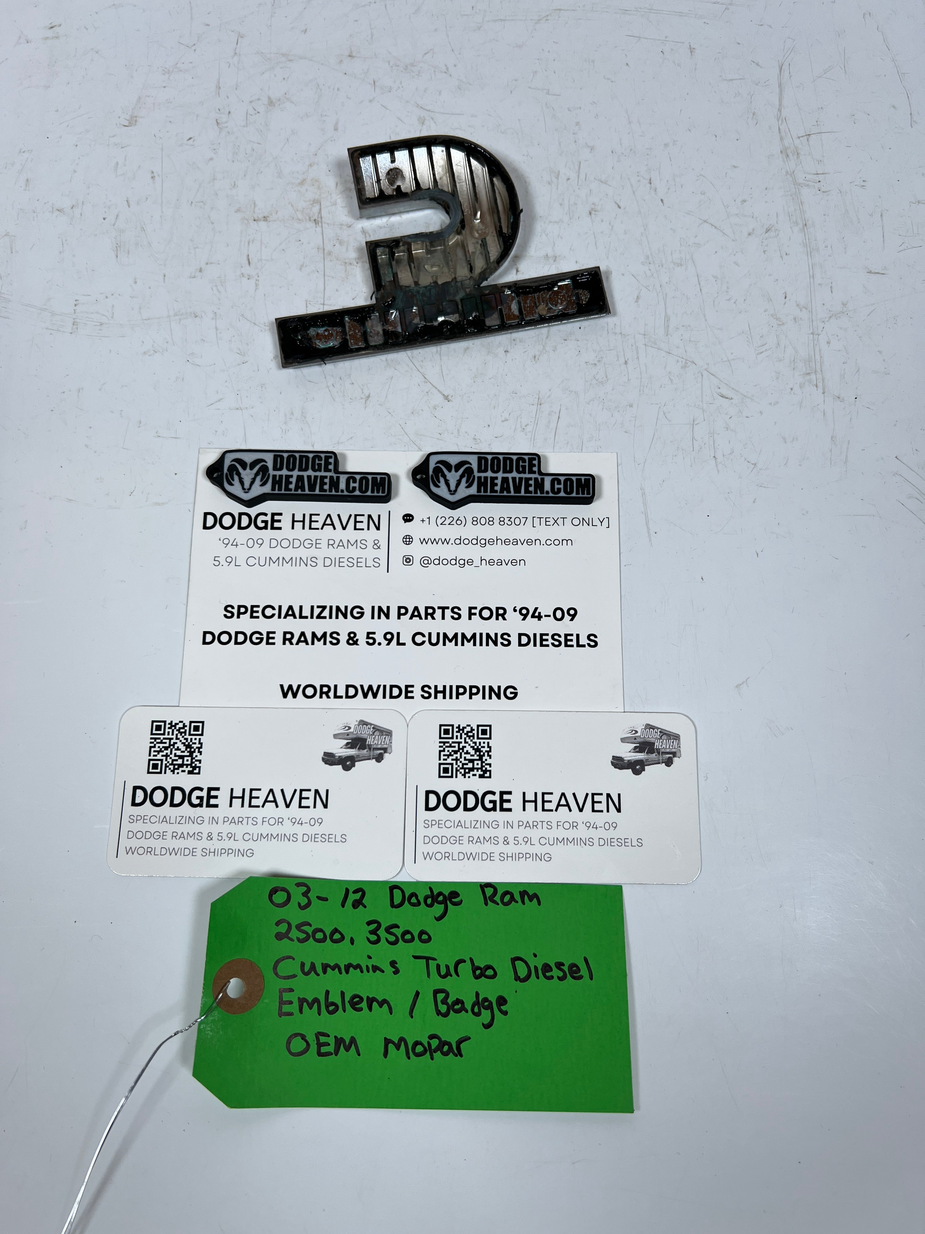 2003-2012 Dodge Ram Cummins Turbo Diesel Emblem / Badge 2500 3500