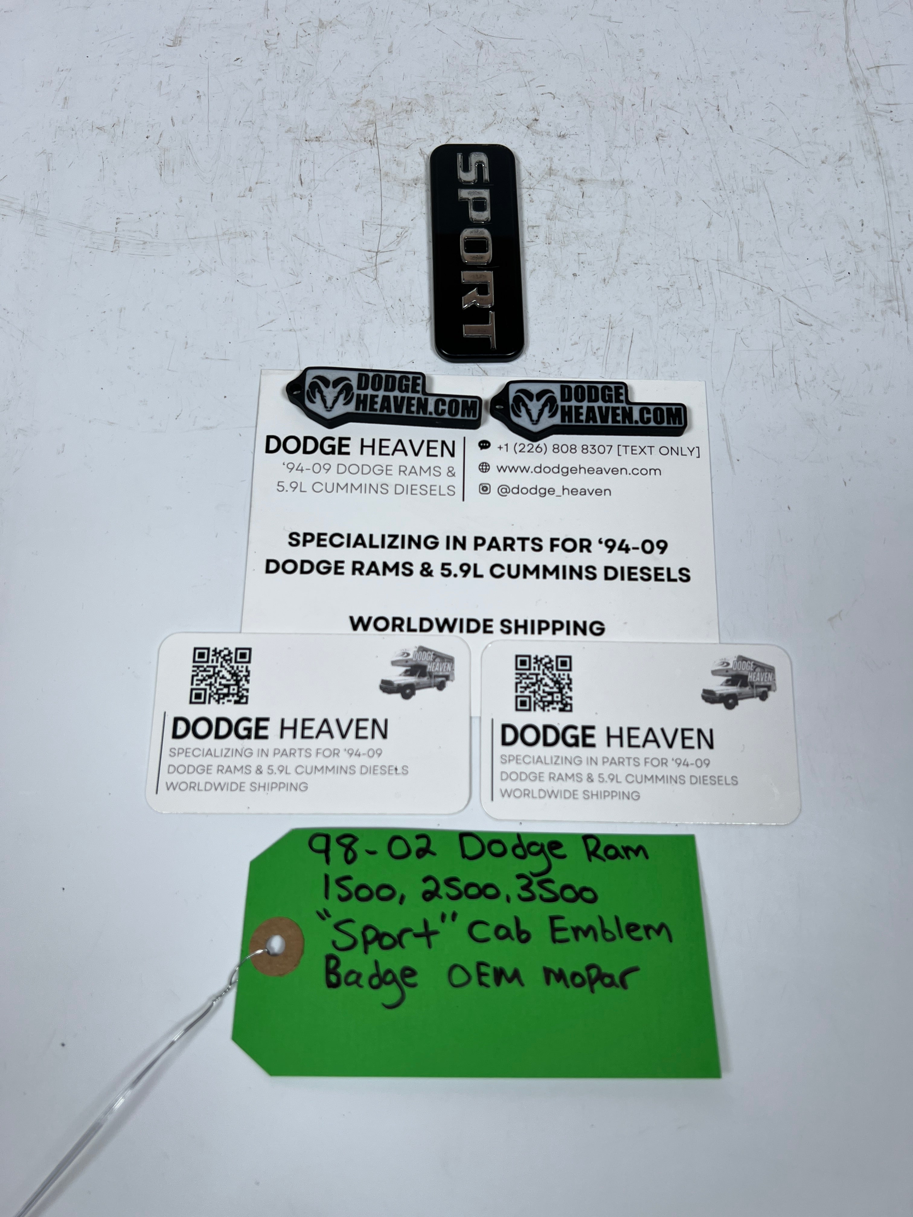 1998-2002 Dodge Ram "Sport" Cab Emblem / Badge 1500-3500