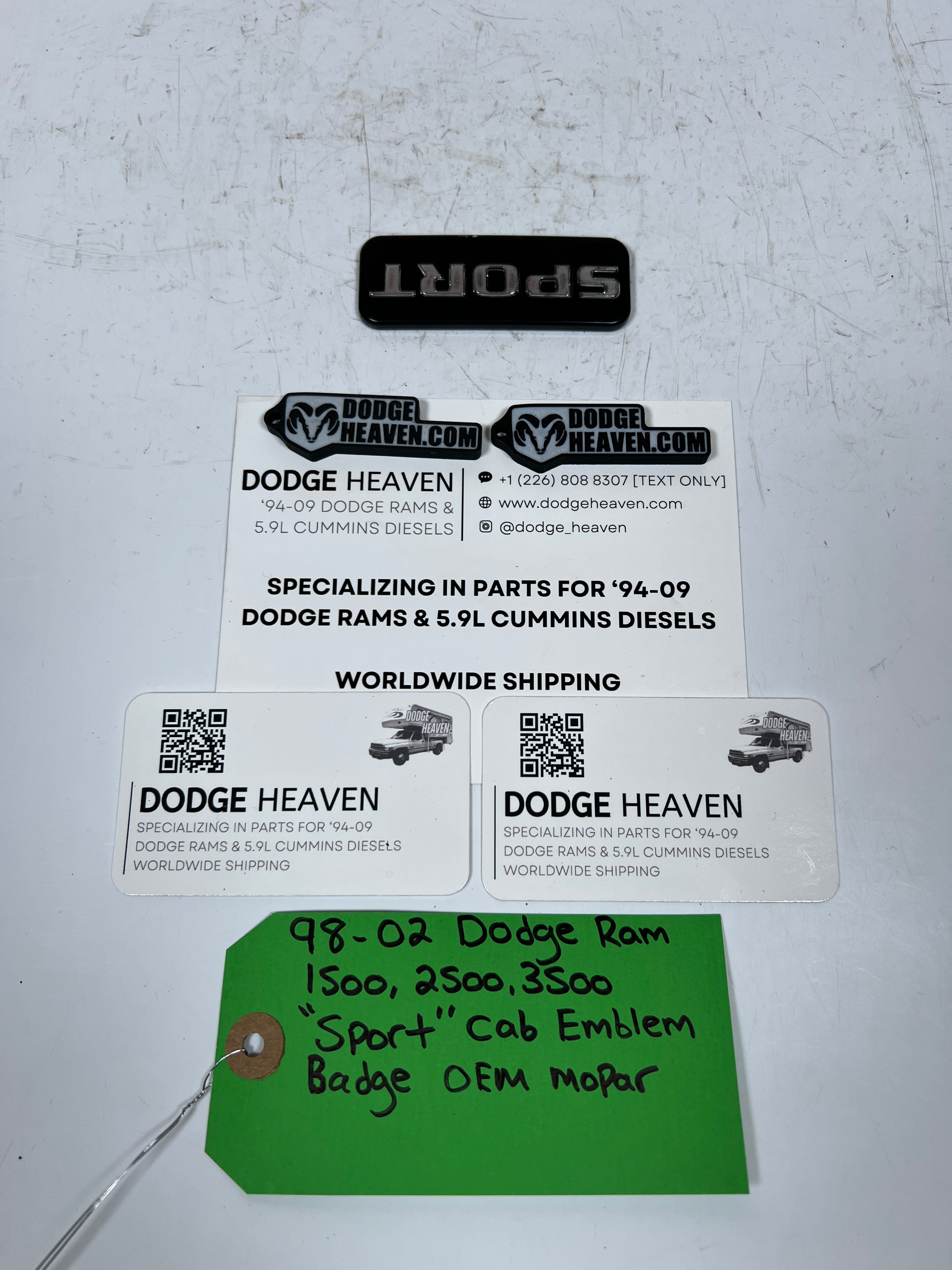 1998-2002 Dodge Ram "Sport" Cab Emblem / Badge 1500-3500