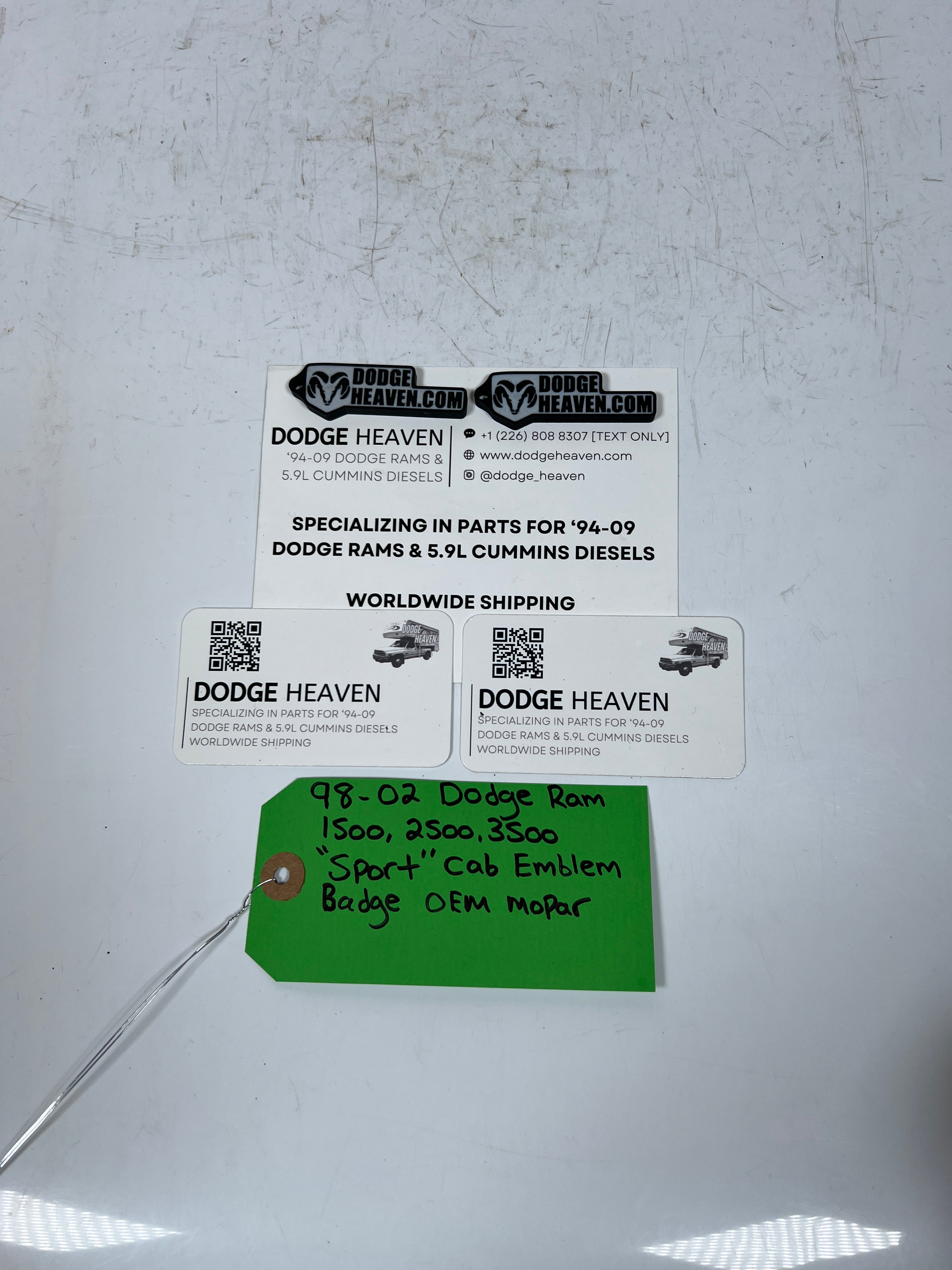 1998-2002 Dodge Ram "Sport" Cab Emblem / Badge 1500-3500