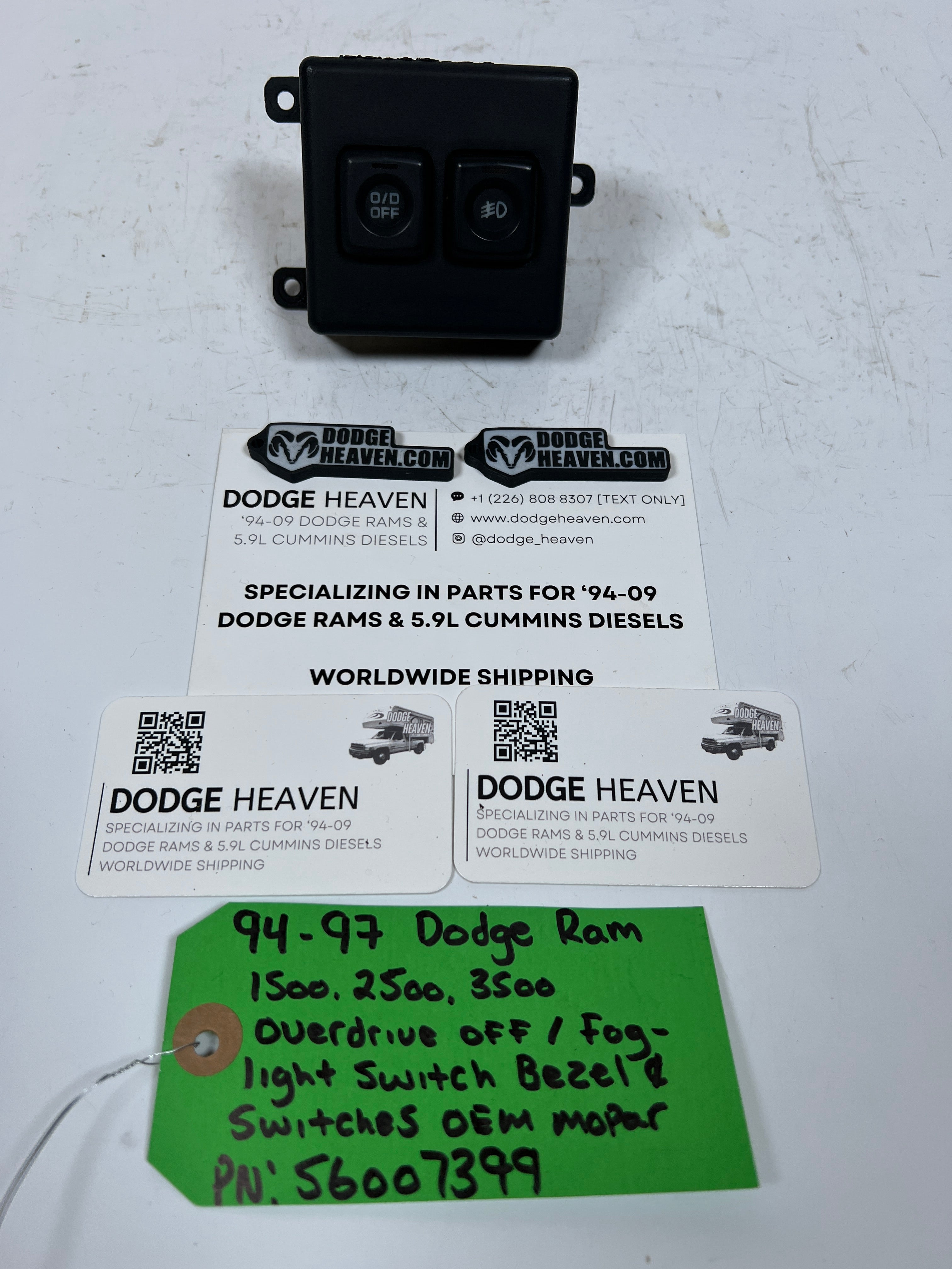 1994-1997 Dodge Ram Over Drive Off / Fog Light Switch Bezel Assembly