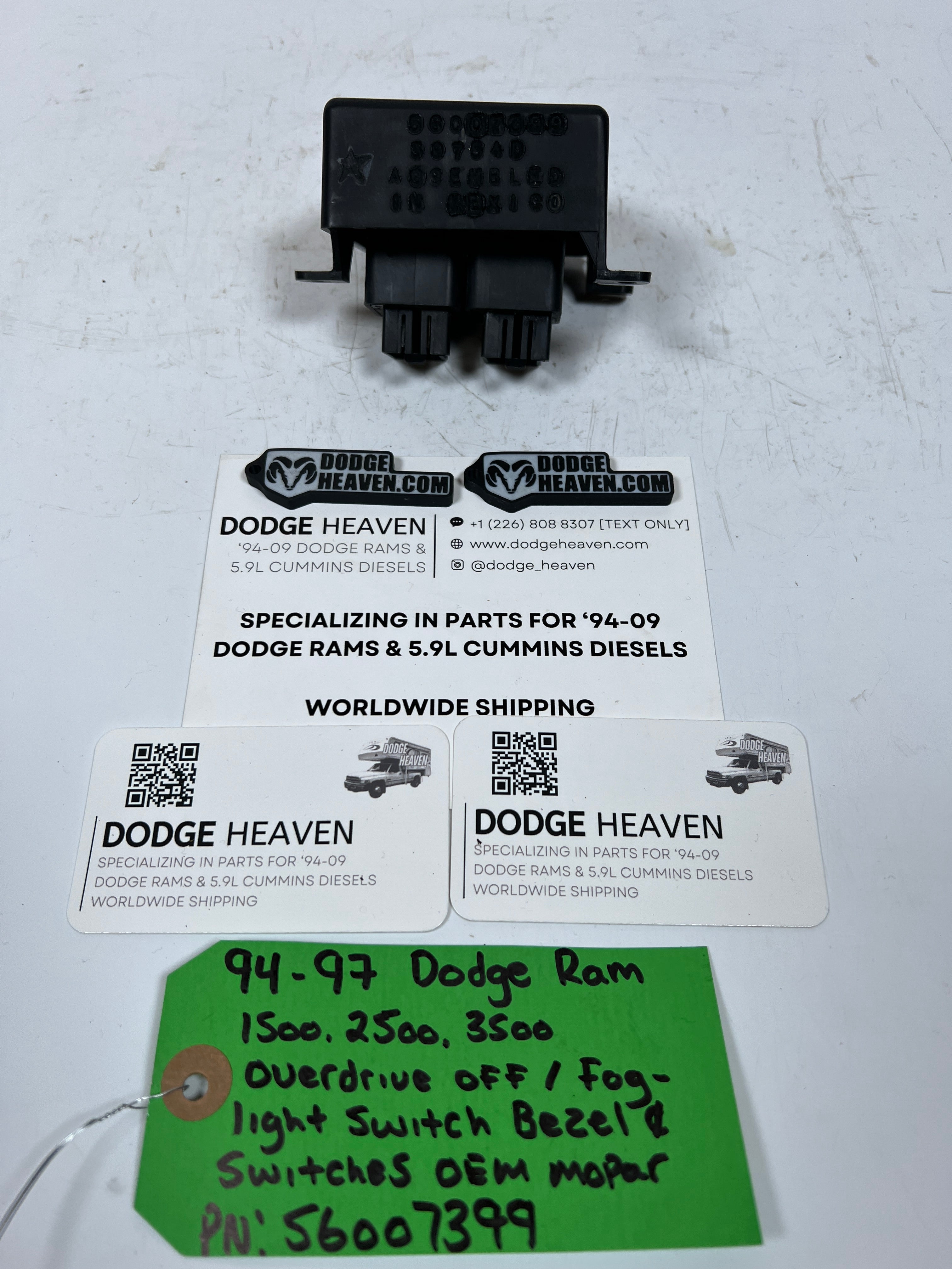 1994-1997 Dodge Ram Over Drive Off / Fog Light Switch Bezel Assembly